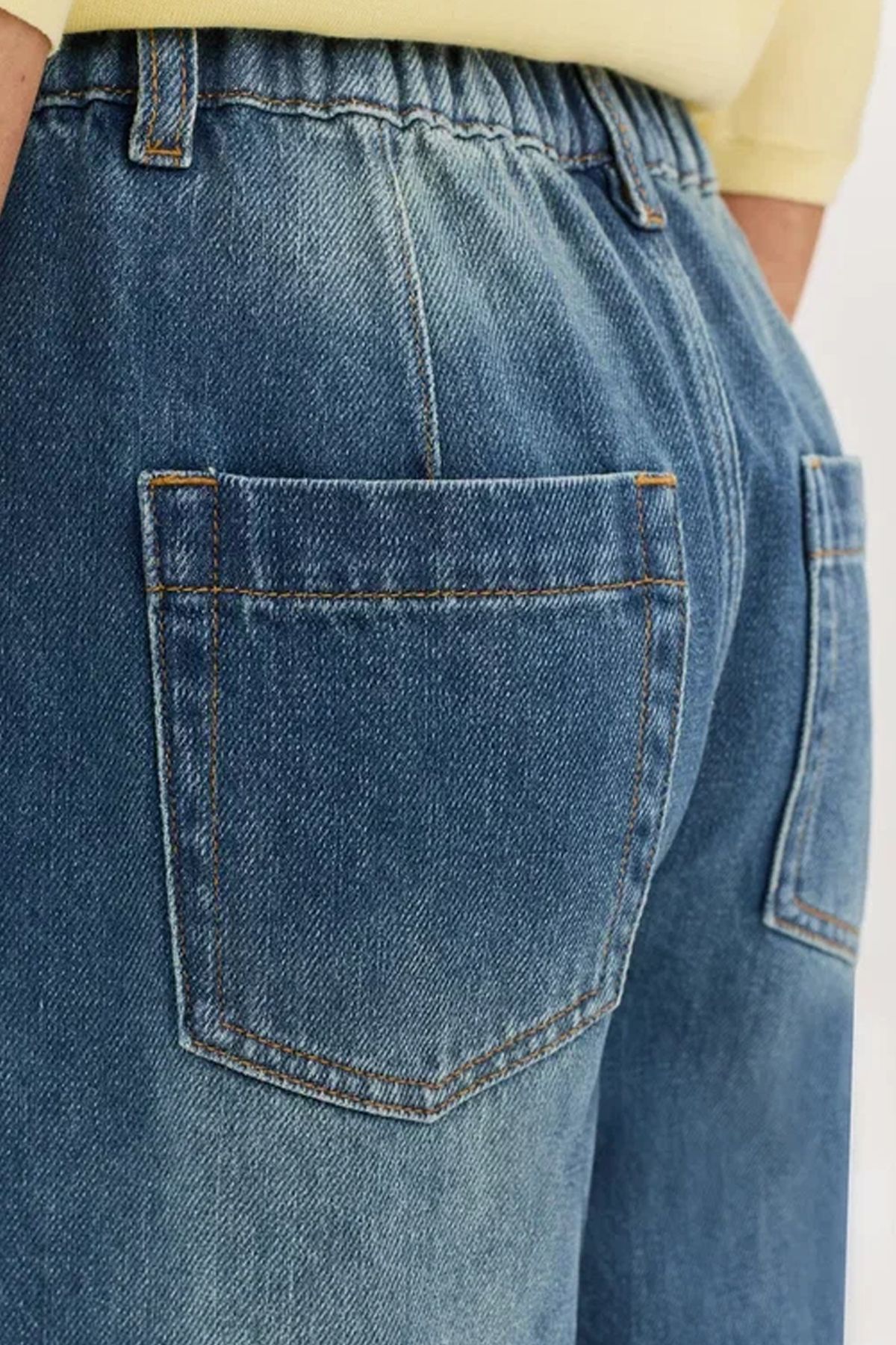 Джинсы-кюлоты из голубого денима, 50р