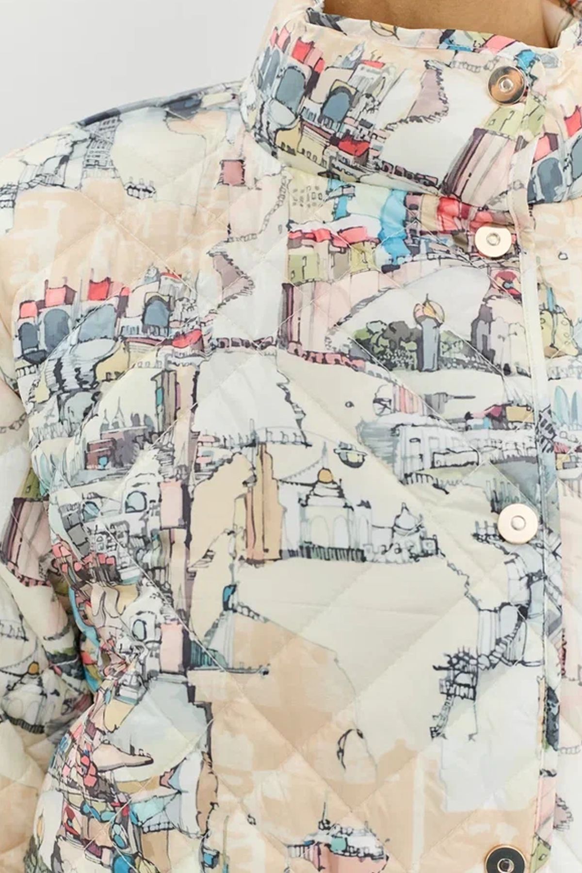 Принтованная куртка с лёгким утеплителем, 52р