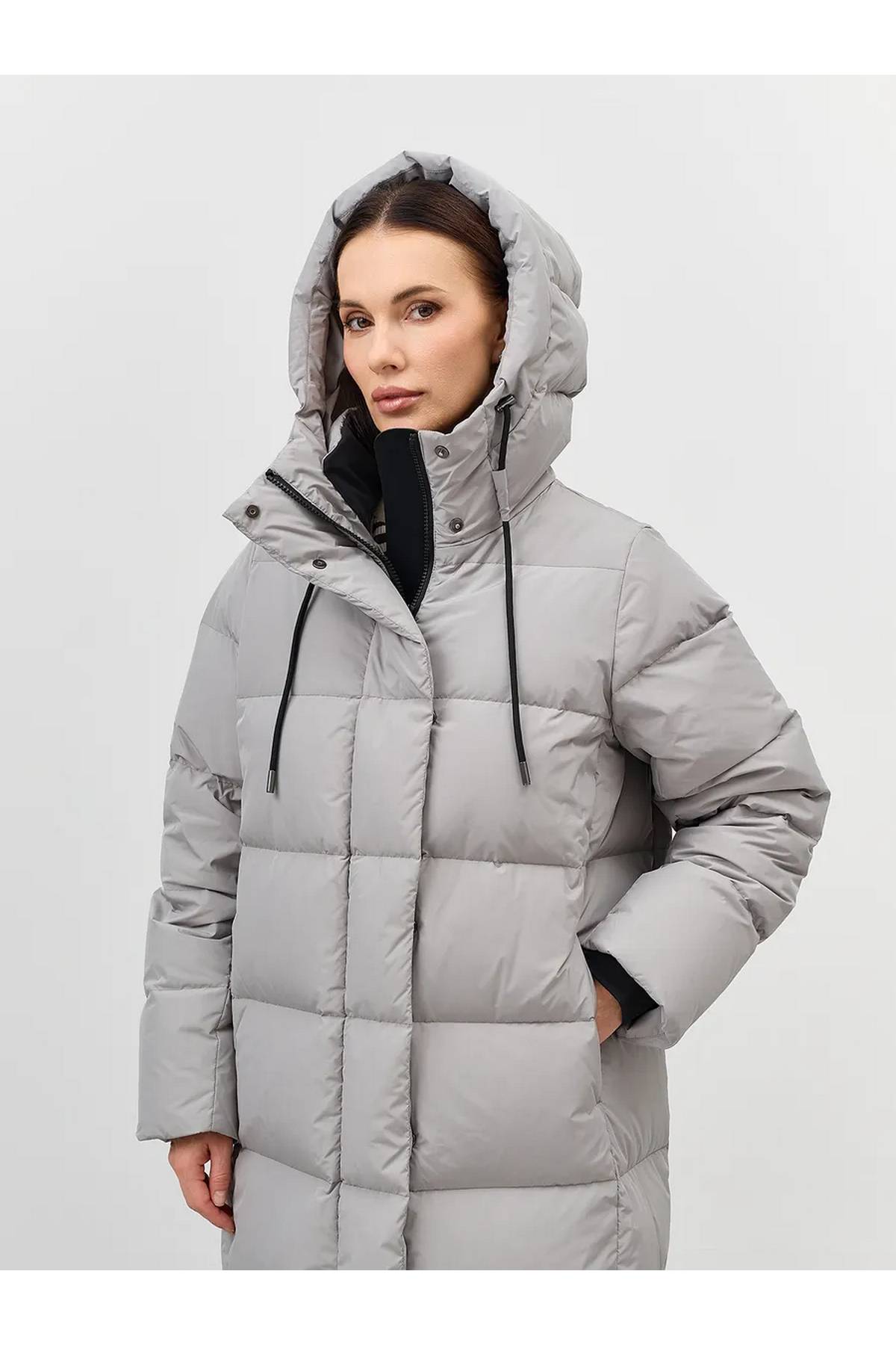 Лимитированная серия длинный пуховик на натуральном утеплителе и палантин, 48