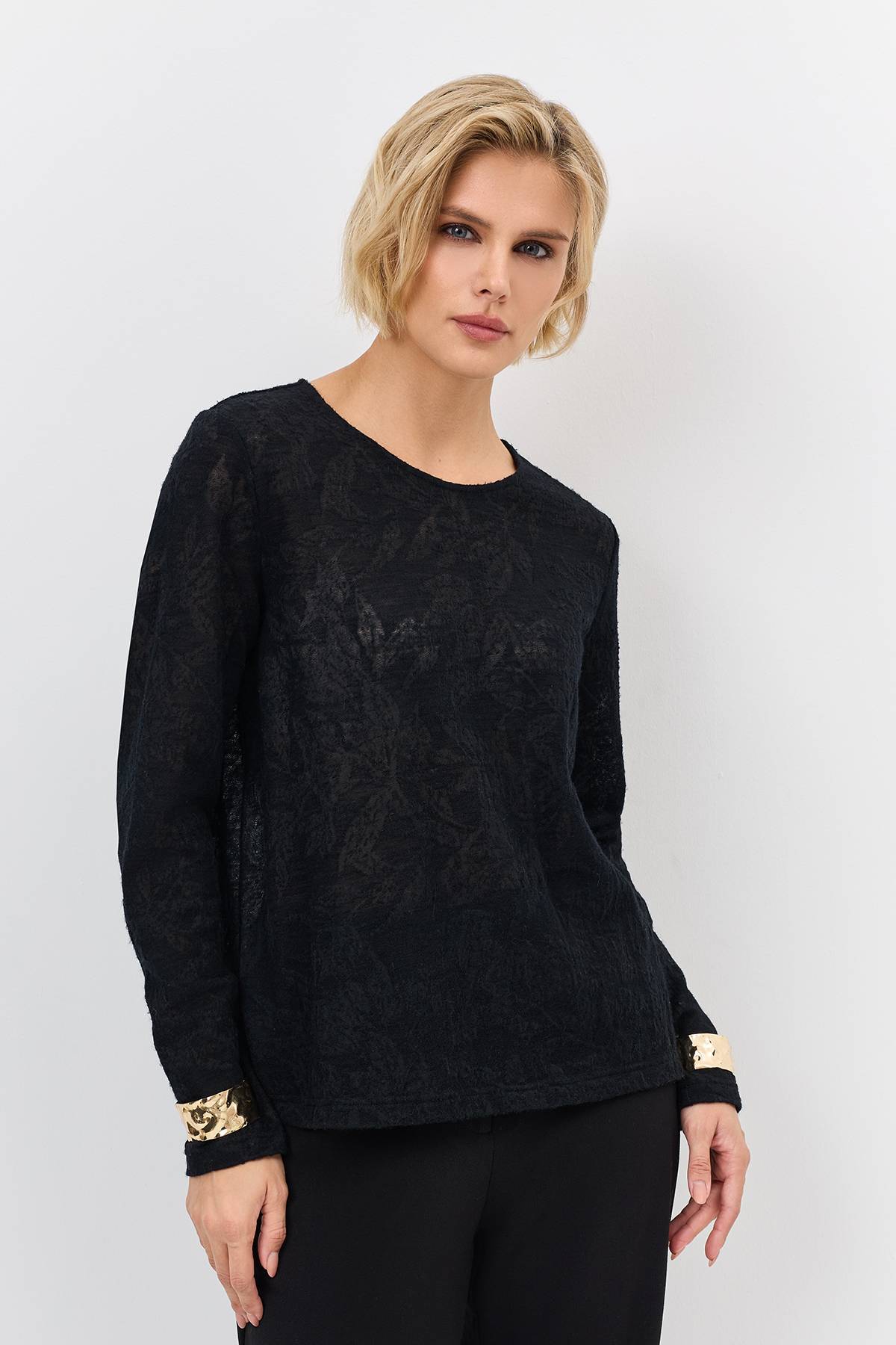 Лимитированная серия ажурный лонгслив с палантином, 46