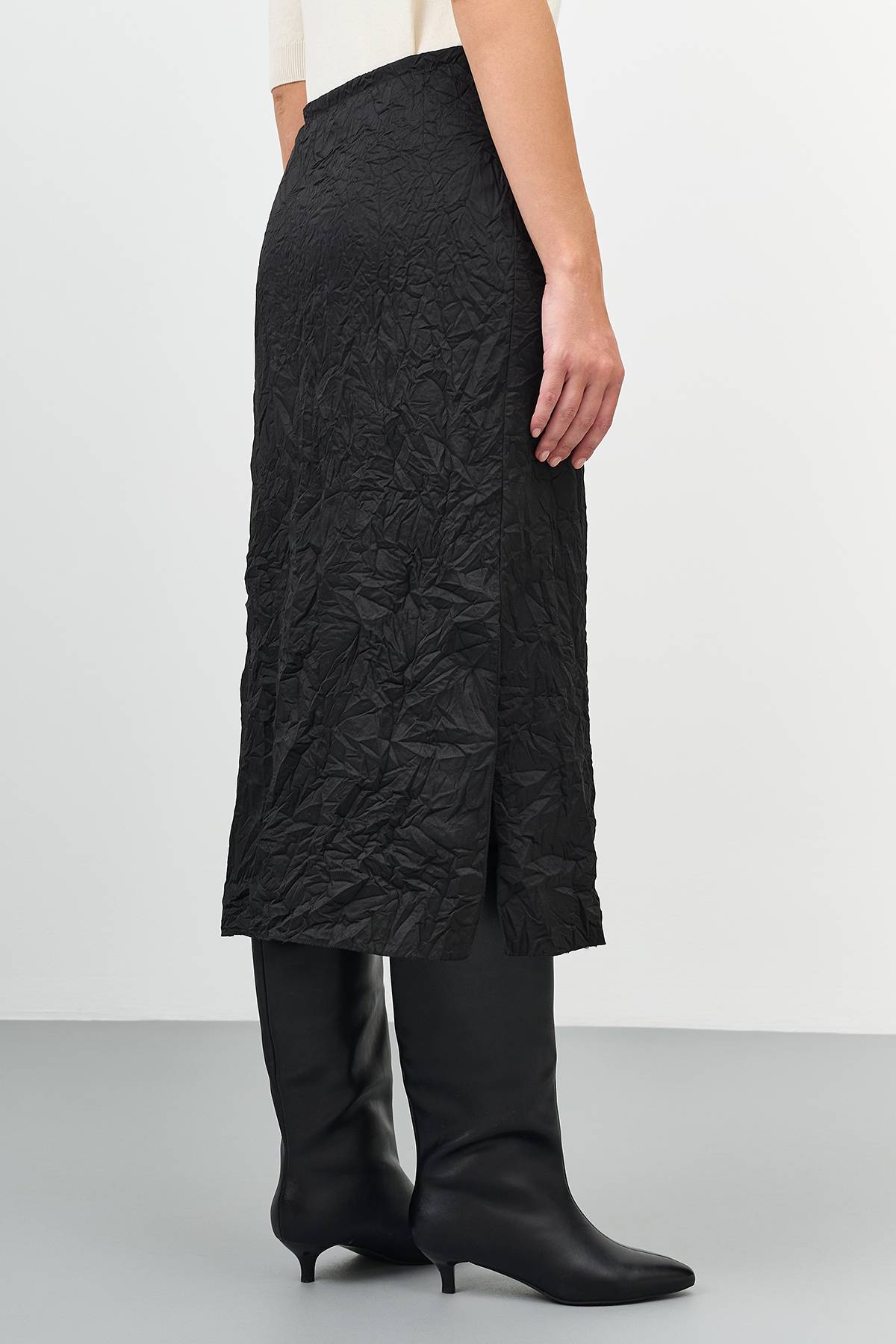 Юбка-плиссе из фактурной ткани, 40