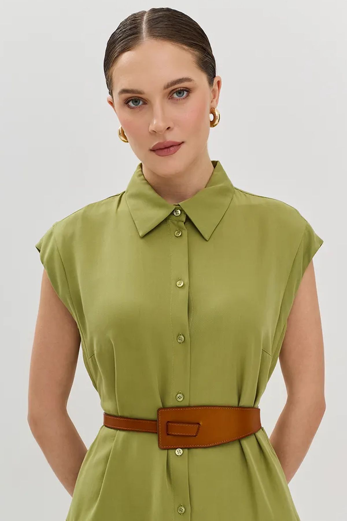 Ремень из натуральной кожи асимметричной формы, One