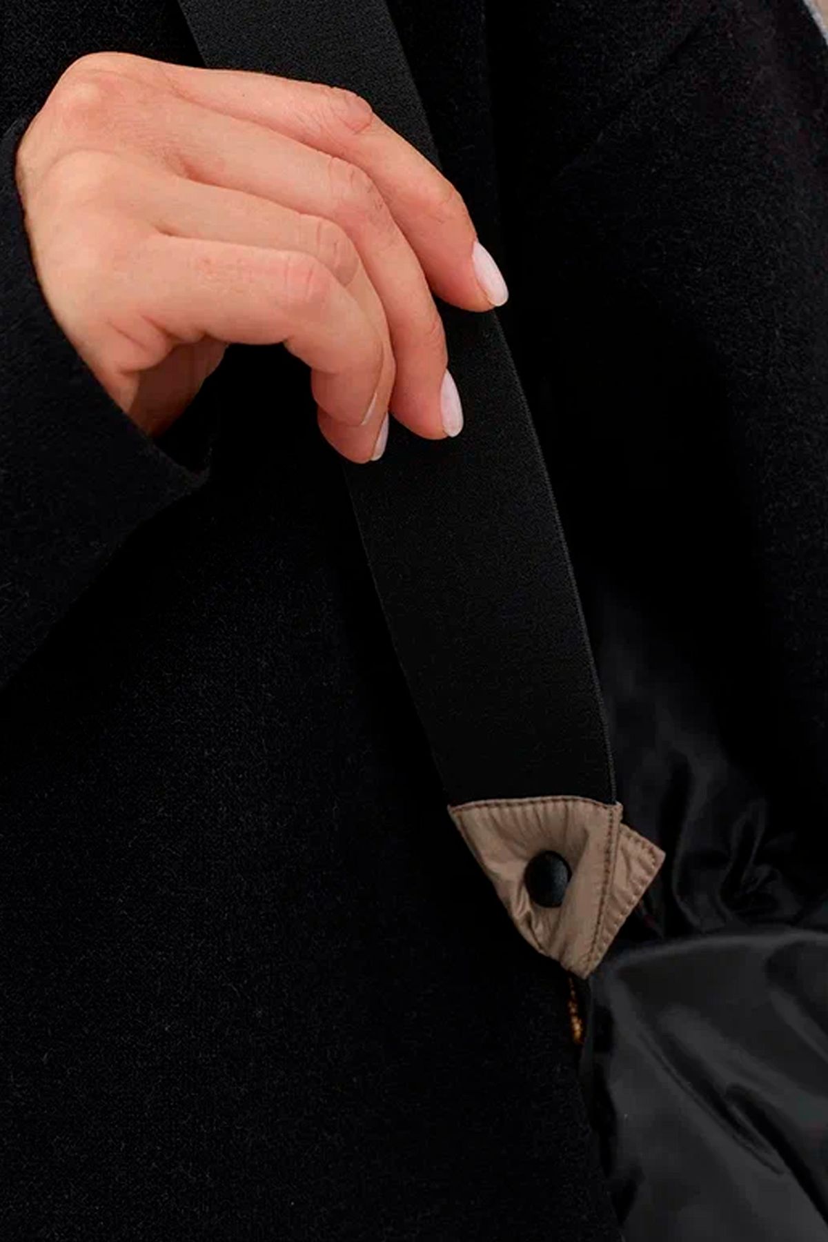 Пальто на натуральном утеплителе с контрастными деталями, 52р