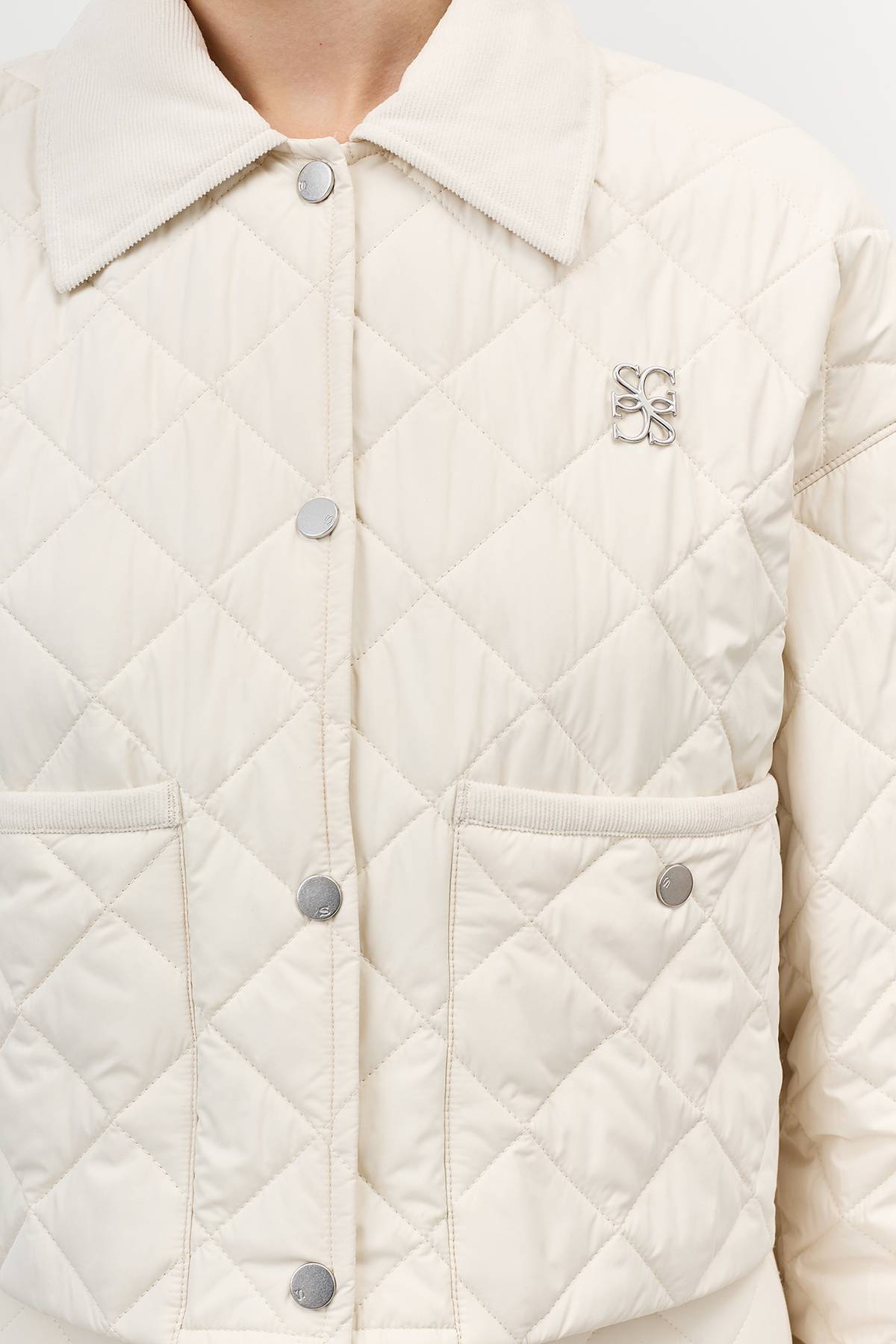 Лимитированная серия светло-бежевая куртка с палантином, 48