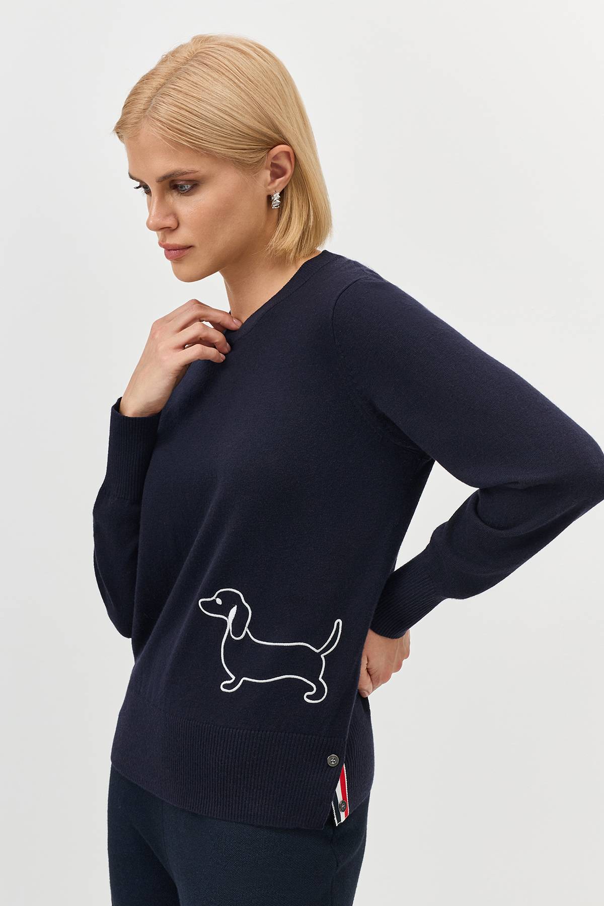 Лимитированная серия джемпер с контрастной вышивкой и ремень, 34