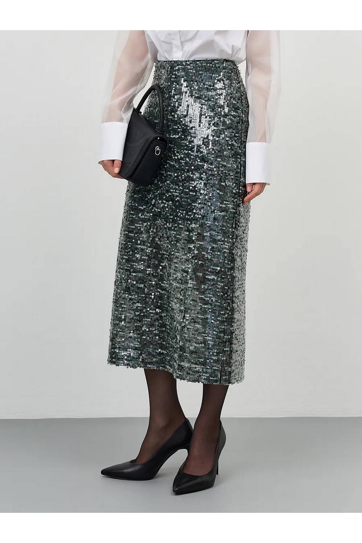 Лимитированная серия юбка с паетками и ремень, 42