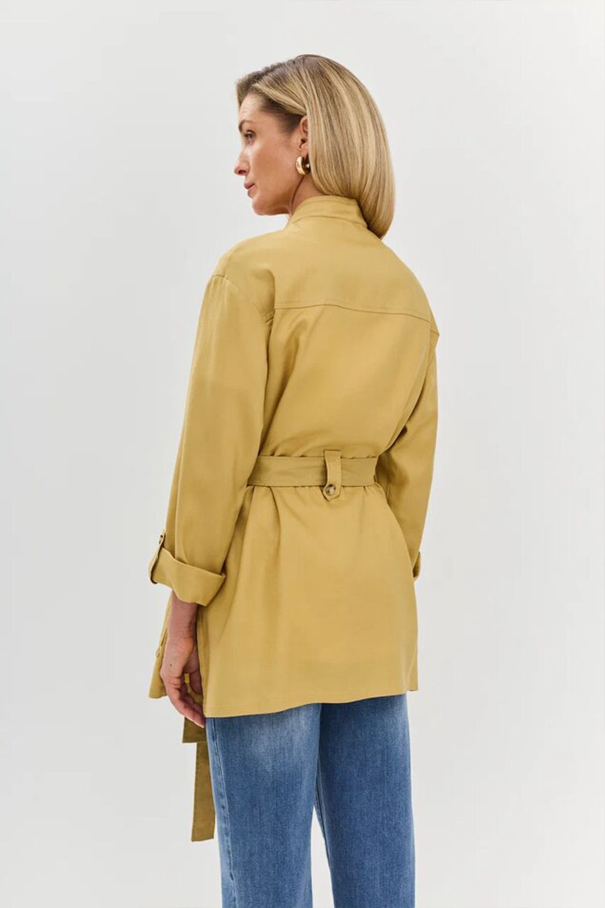 Удлинённый жакет горчичного цвета, 52р