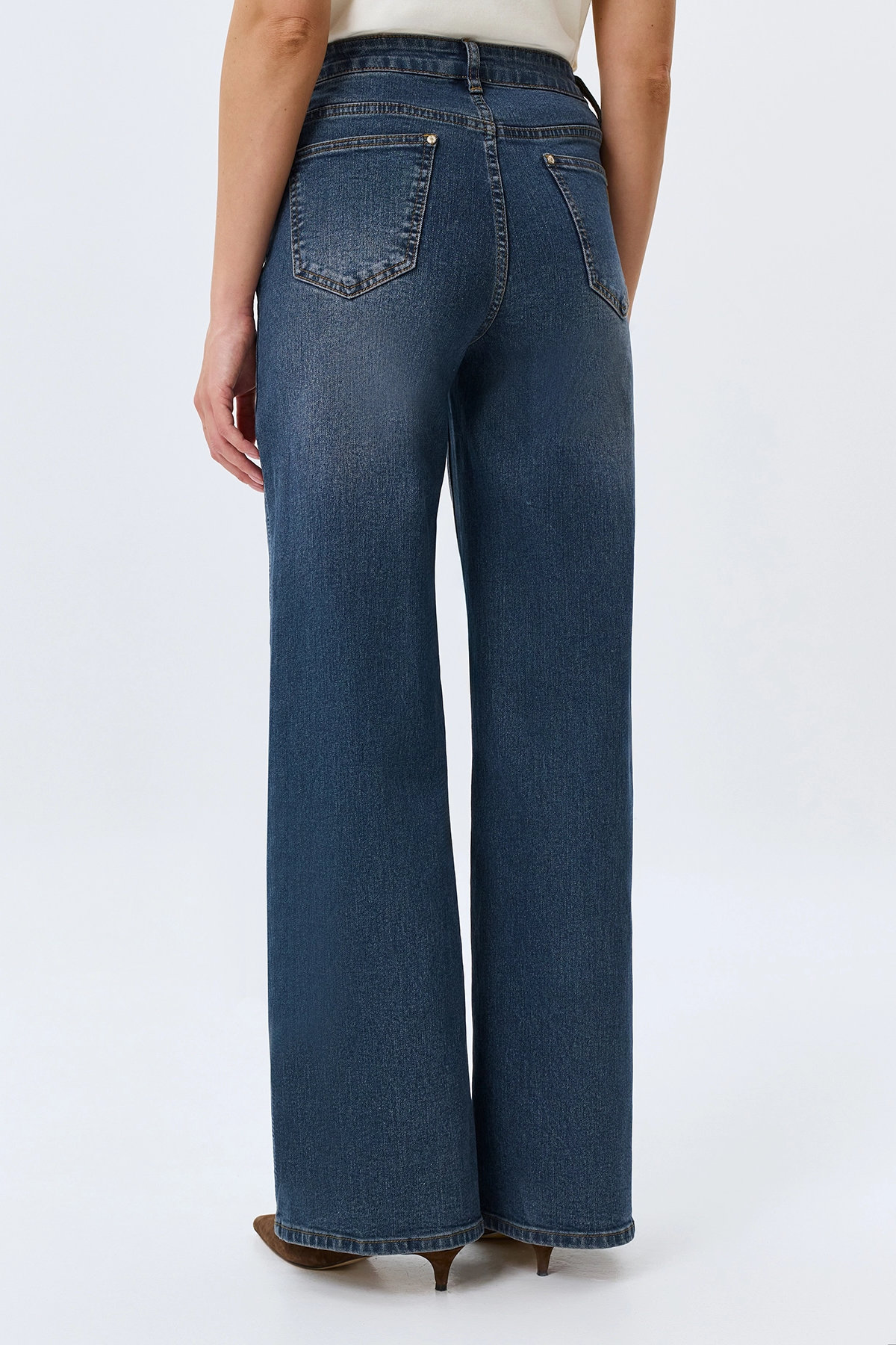 Джинсы Wide leg с акцентной варкой, 44