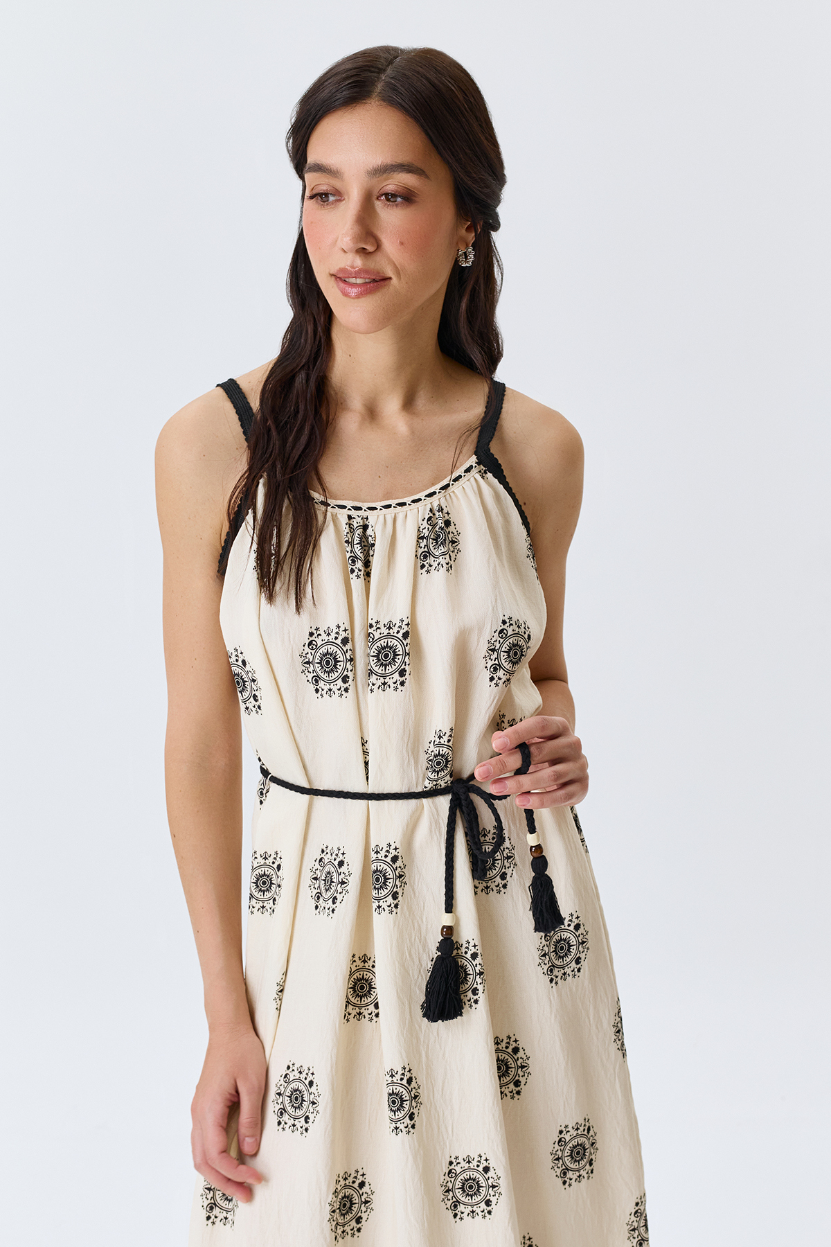 Белое платье сарафан летний повседневный, 52