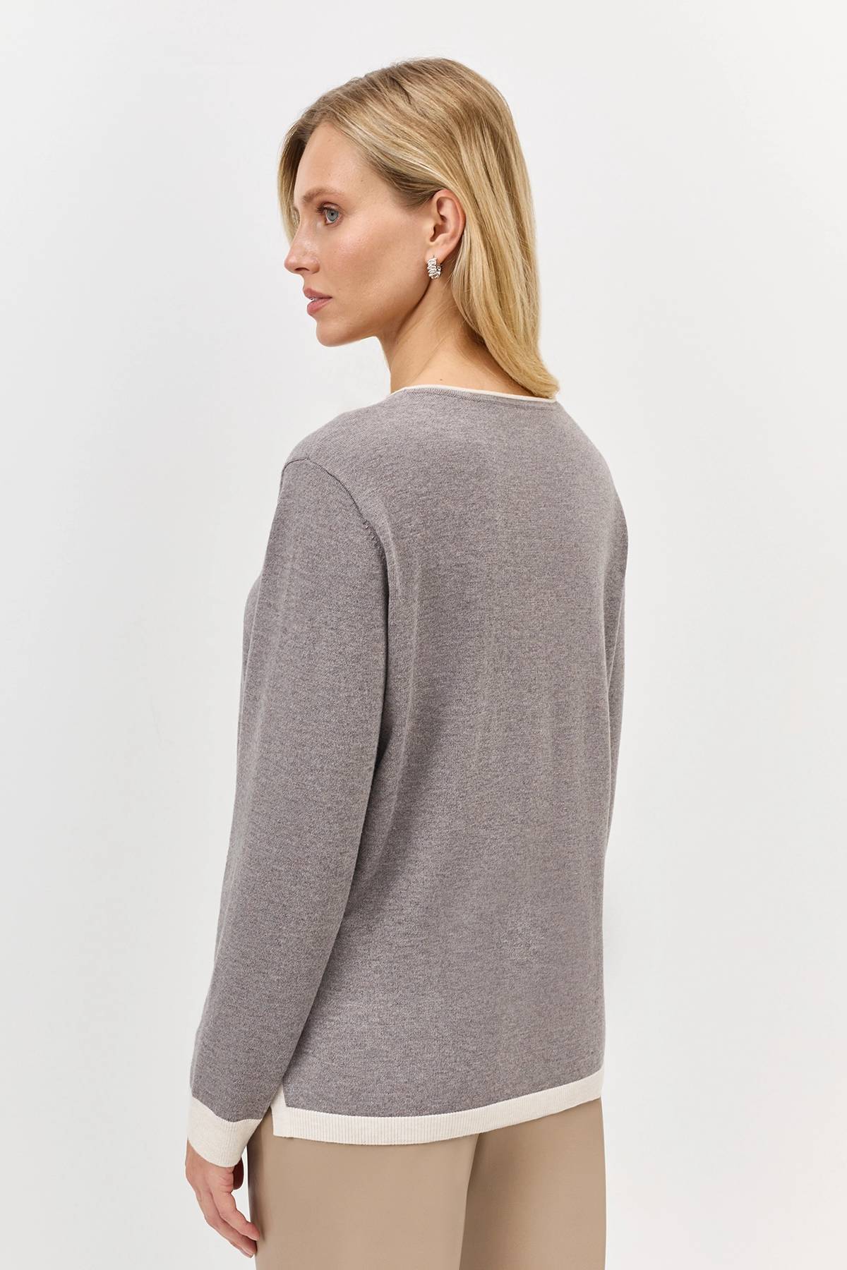 Лимитрированная серия джемпер с контрастными лампасами и ремень, 42