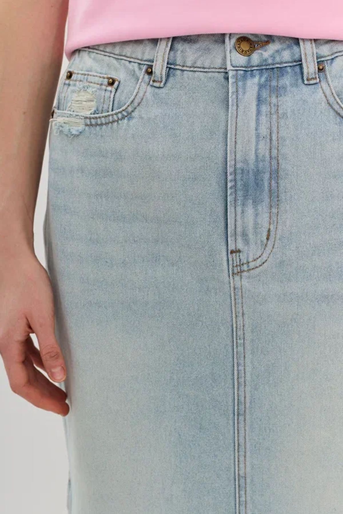 Джинсовая юбка миди, 52р