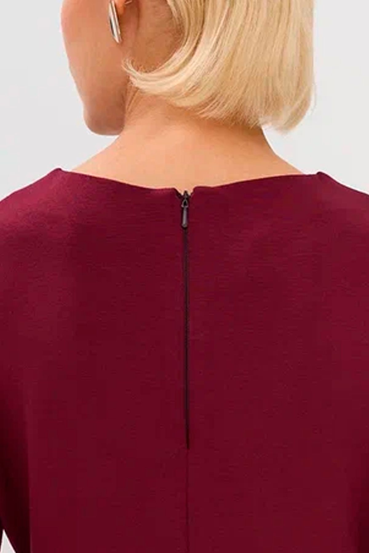 Бордовое платье А-силуэта с разрезами, 44р