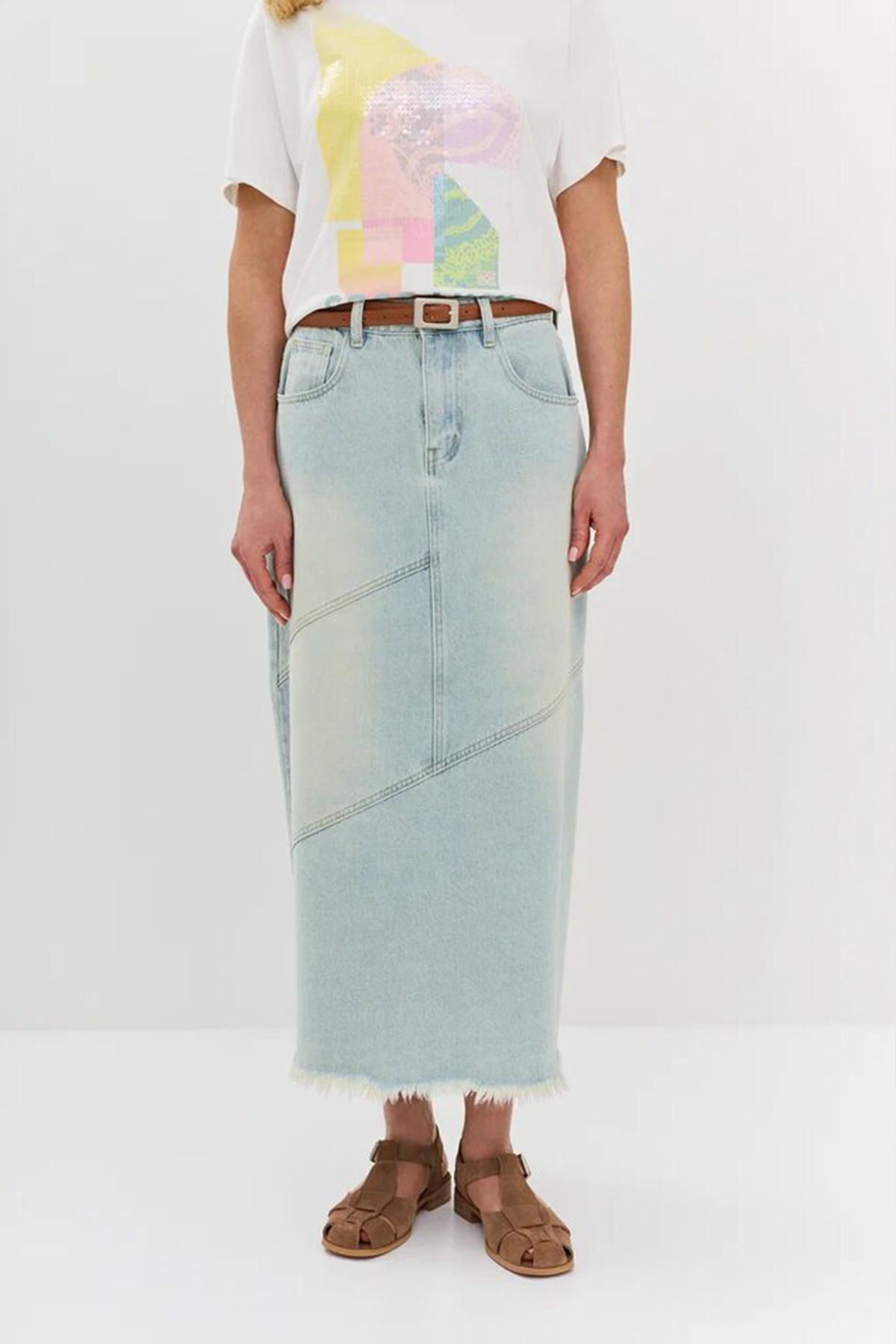 Юбка миди с бахромой, 42р