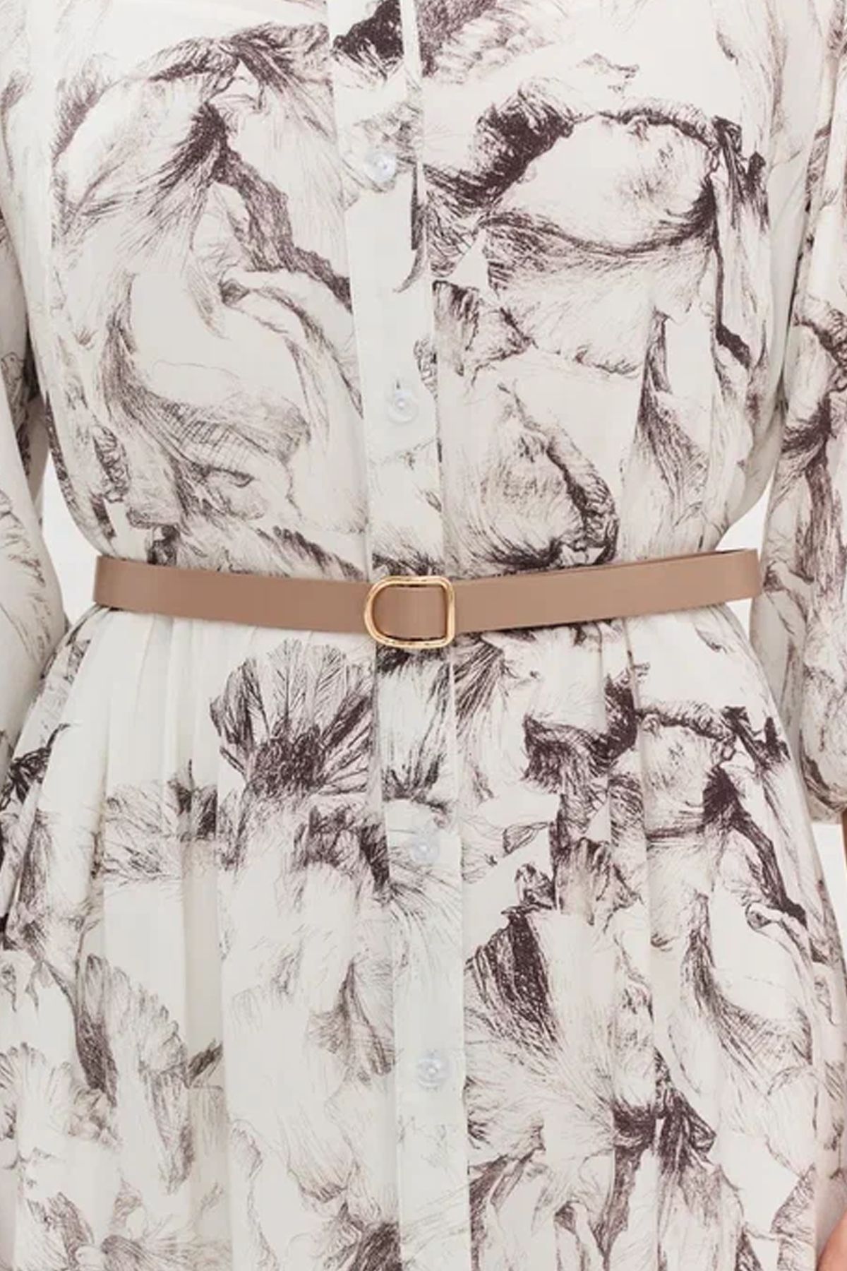 Ремень из натуральной кожи с акцентной пряжкой, S