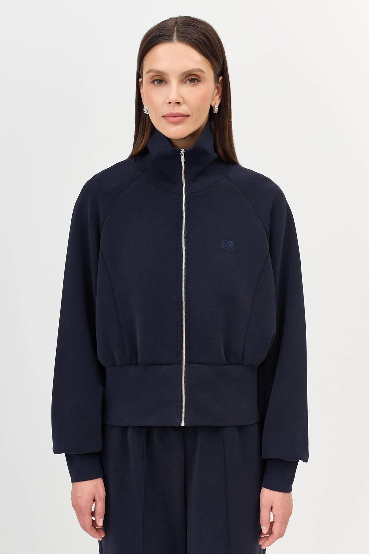 Лимитрированная серия укороченный бомбер с высоким воротником и ремень, 44