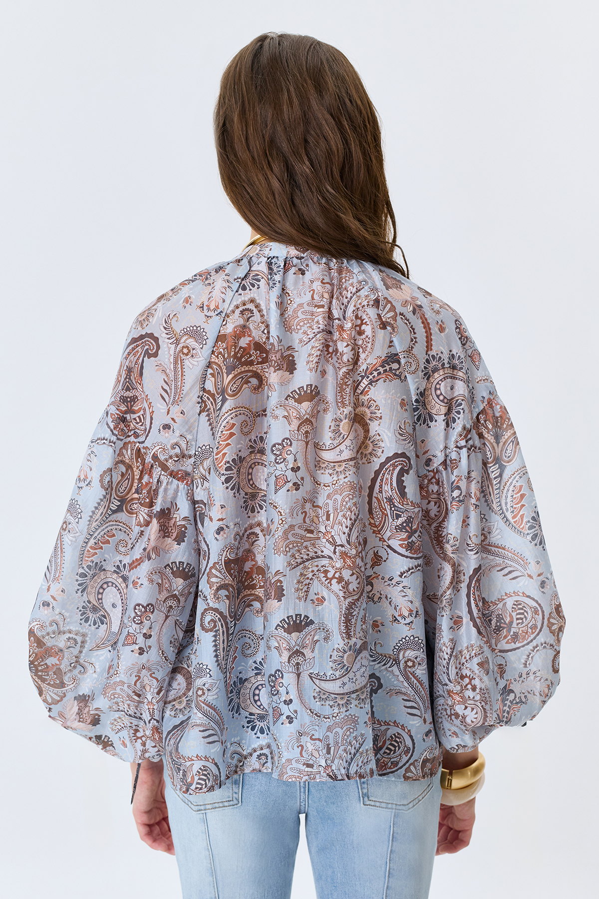 Романтичная блузка с принтом "Пейсли", 48