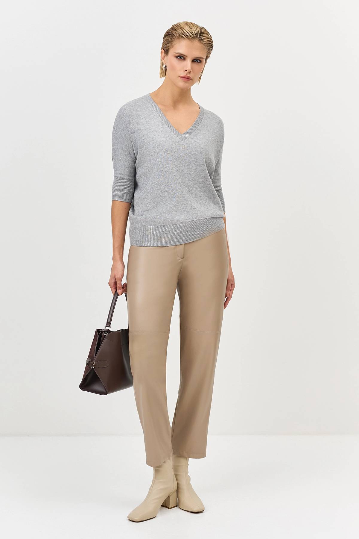 Лимитированная серия нежный джемпер с шелком и ремень, 36