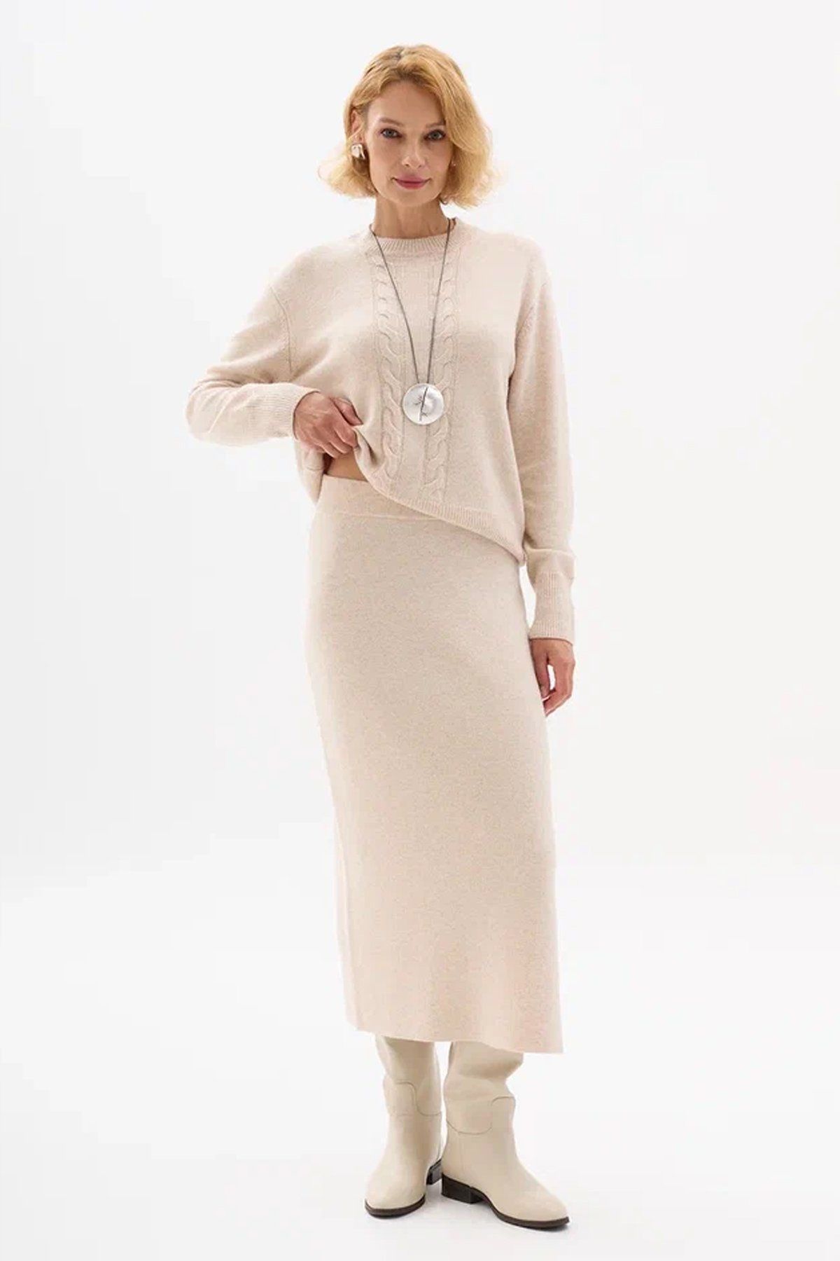 Вязаная юбка с шерстью и кашемиром, 44р