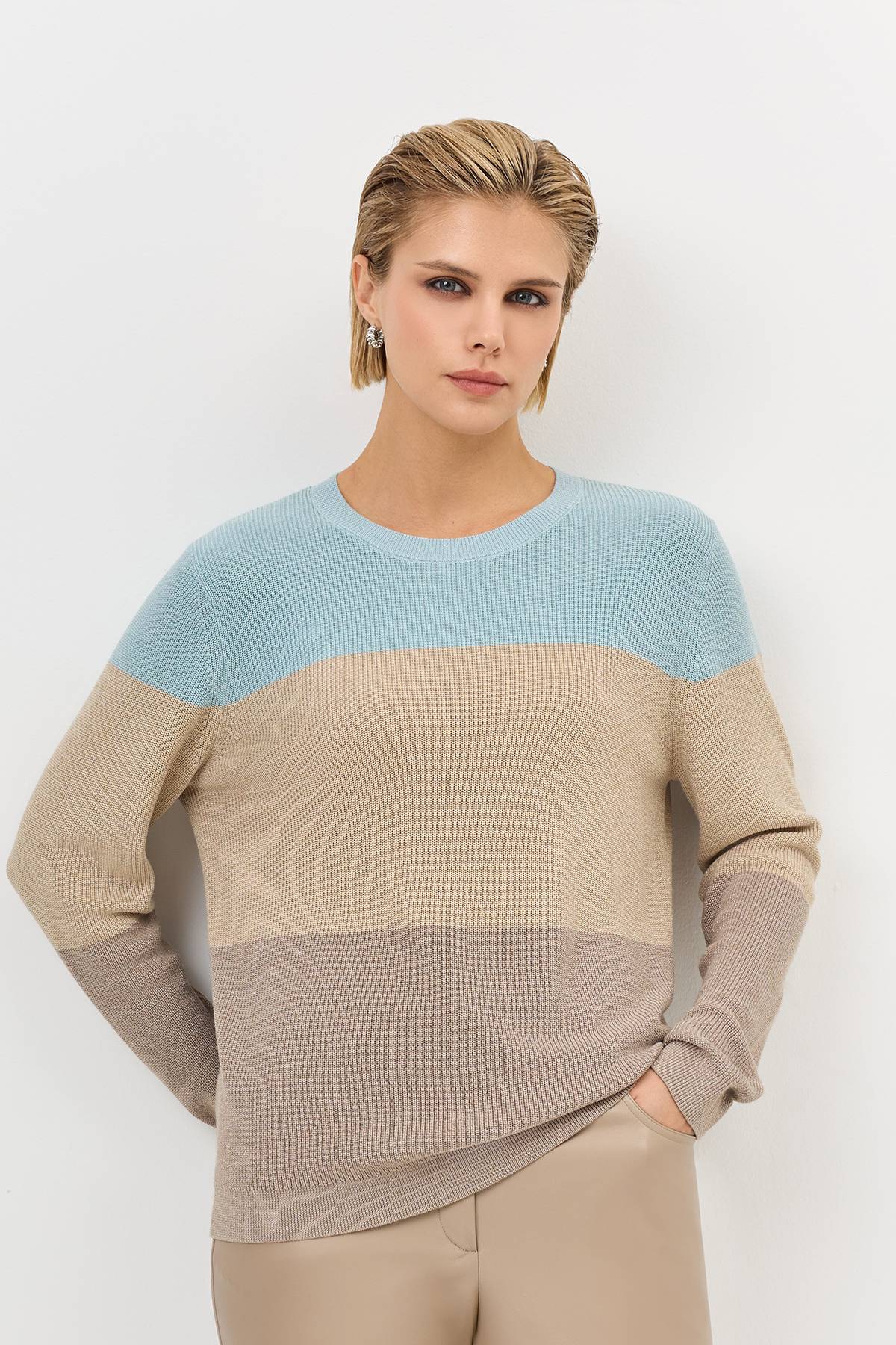 Лимитированная серия джемпер Сolor block и ремень, 34