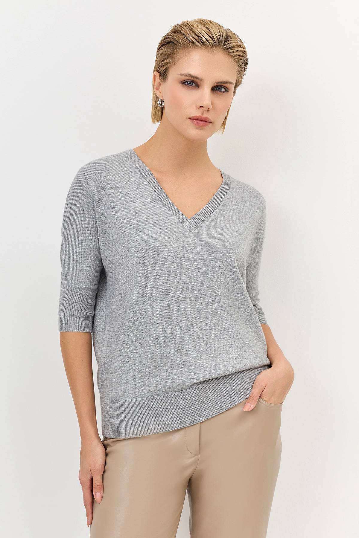 Лимитированная серия нежный джемпер с шелком и ремень, 36