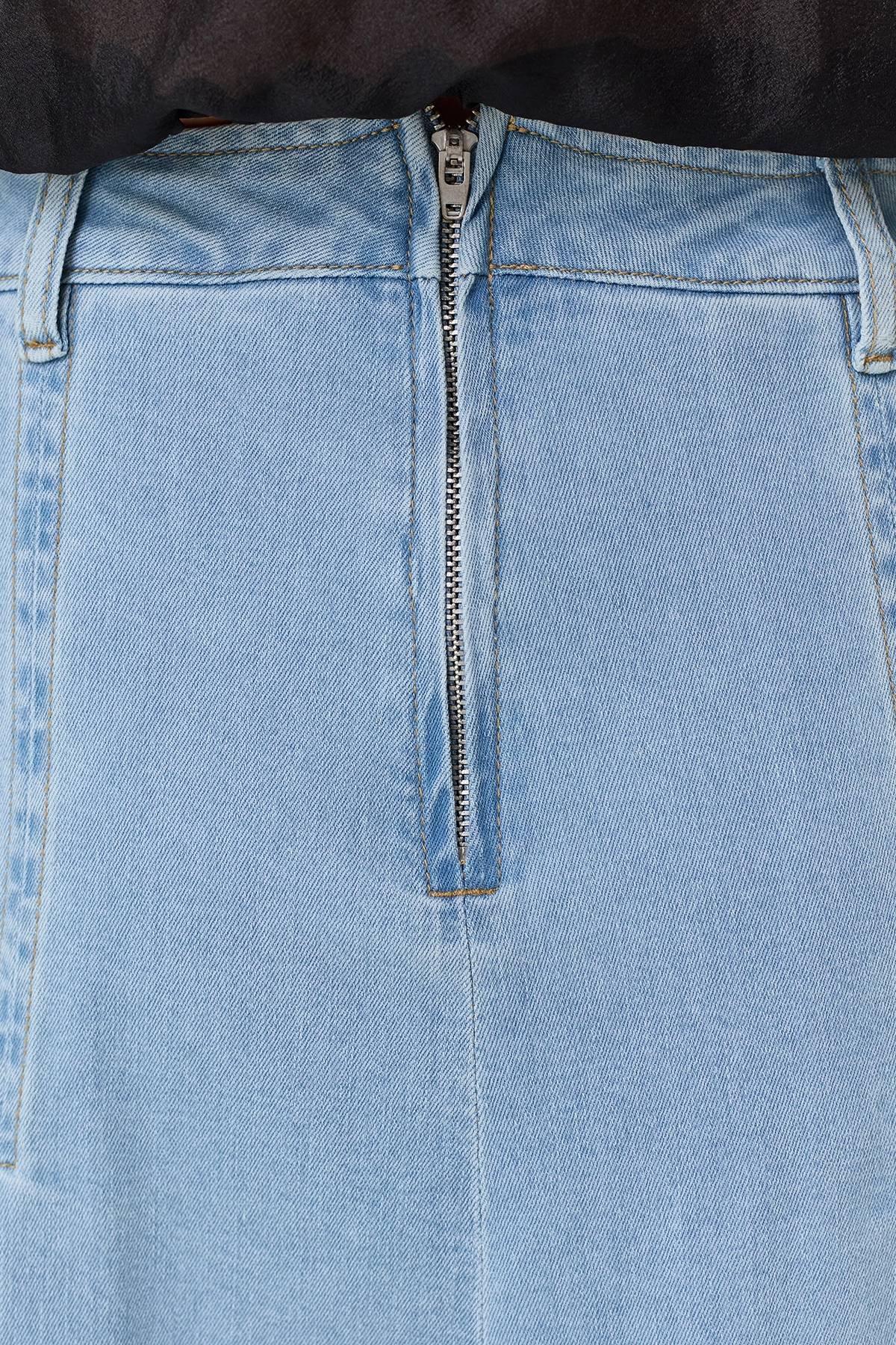 Джинсовая юбка с мягкими складками, 46