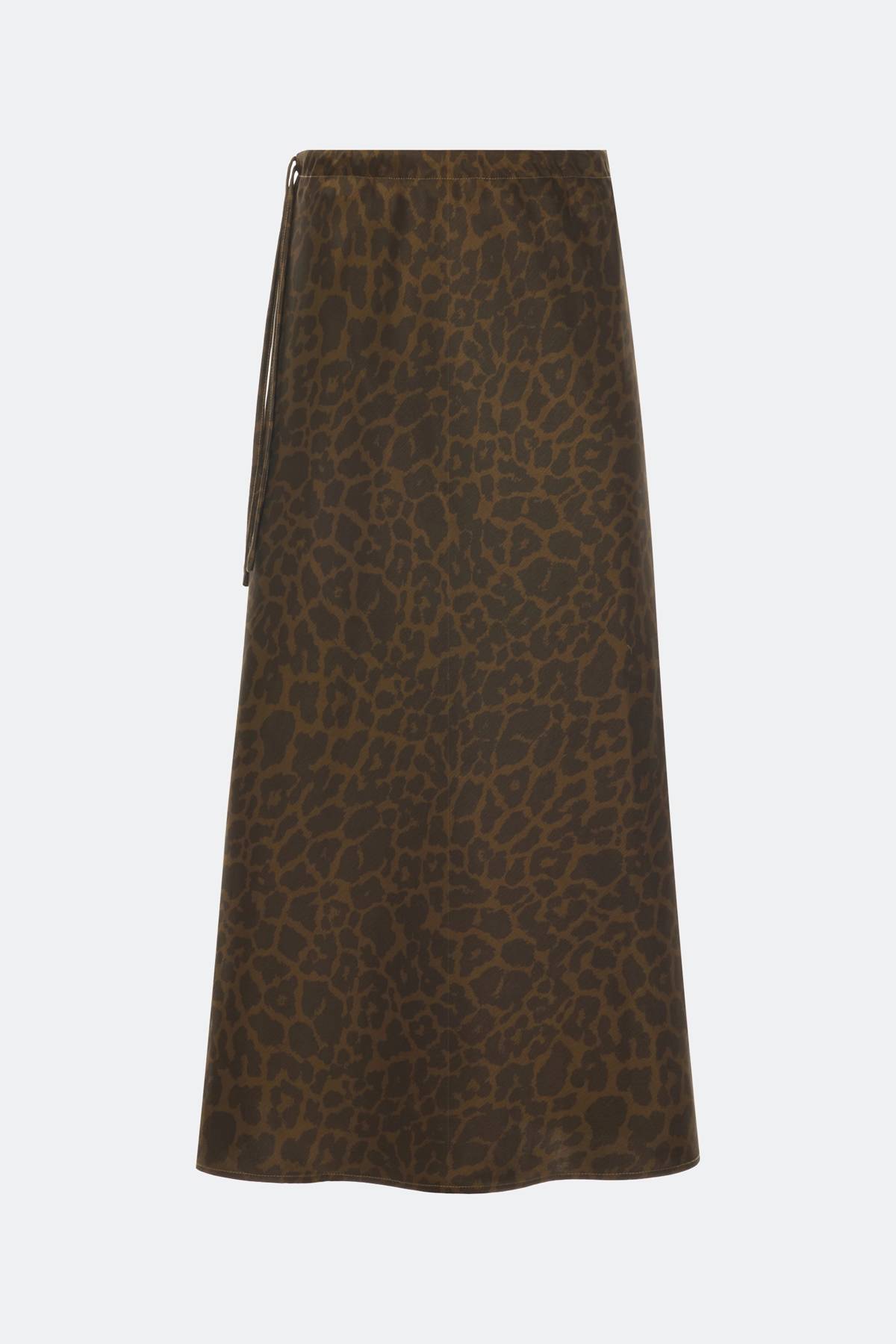 Лимитированная серия сатиновая юбка с анималистичным принтом и ремень, 42