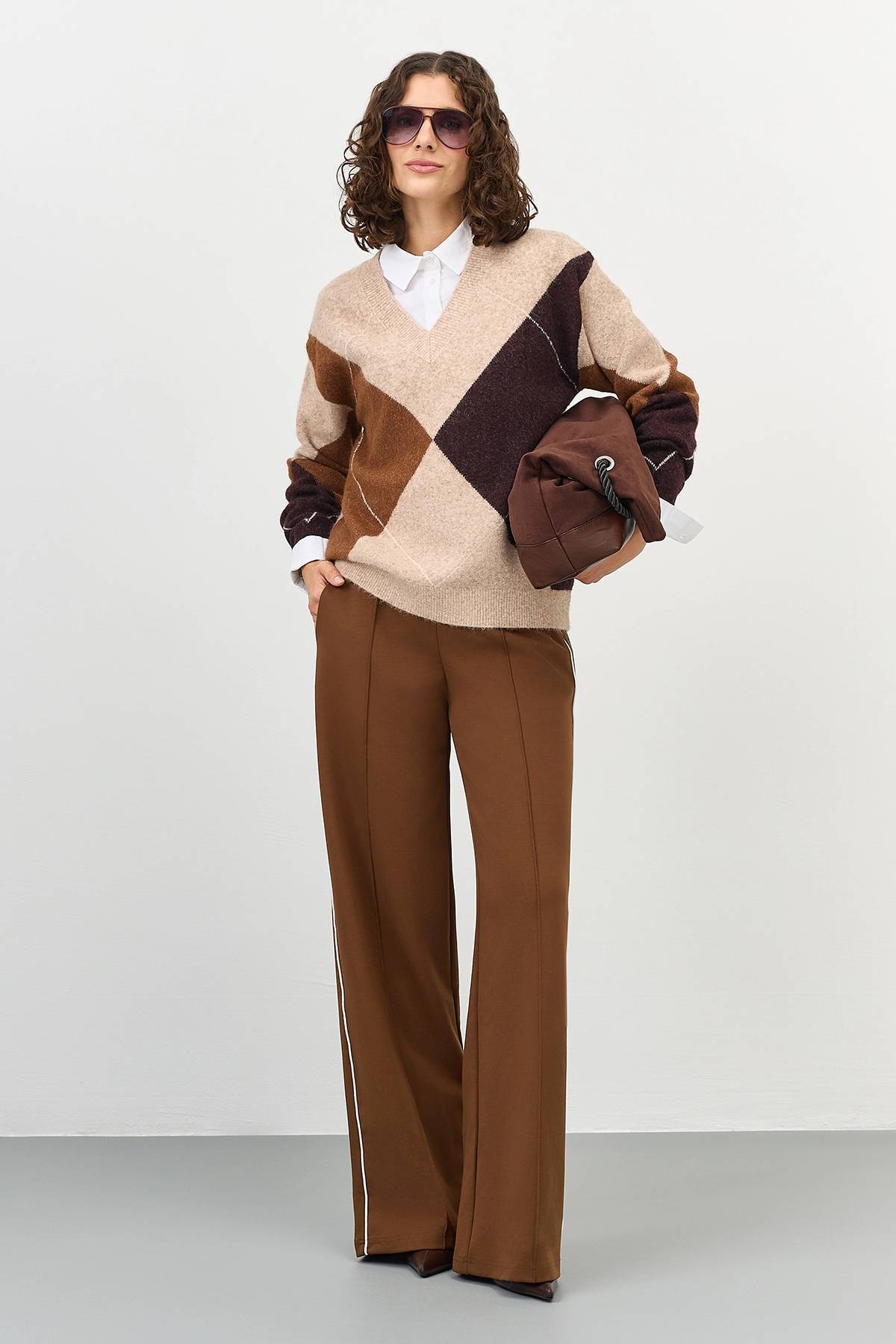 Свитер с узором "аргайл", 46