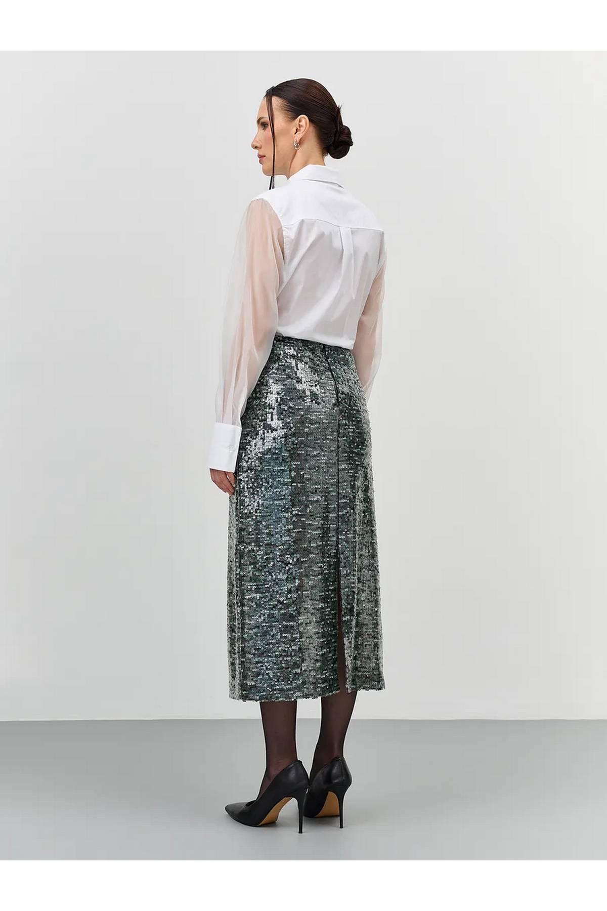 Лимитированная серия юбка с паетками и ремень, 42