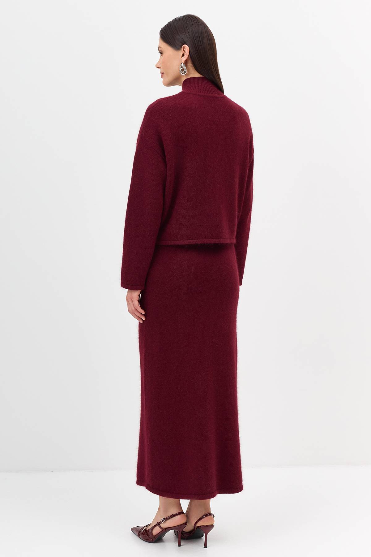 Лимитированная серия укороченный бомбер с ангорой и ремень, 36