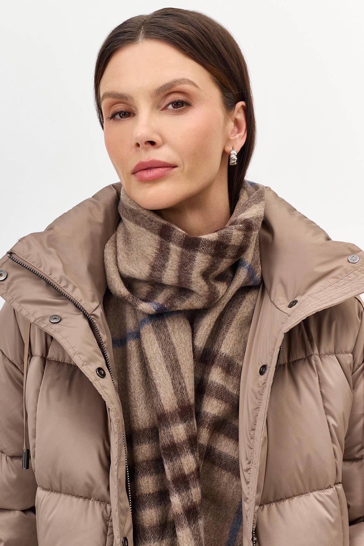 Шарф в клетку из 100% шерсти, One