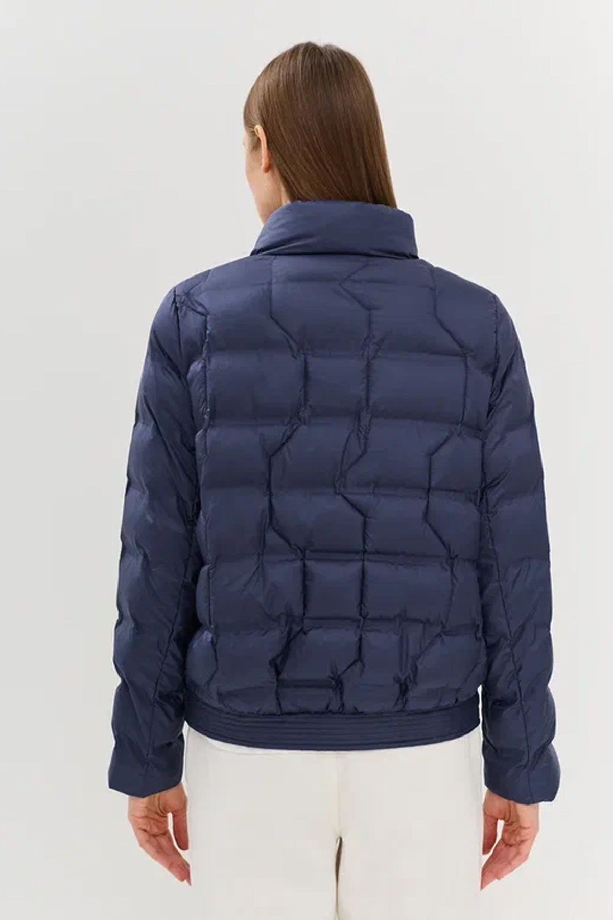 Куртка с контрастной подкладкой в темно-синем цвете, 44р