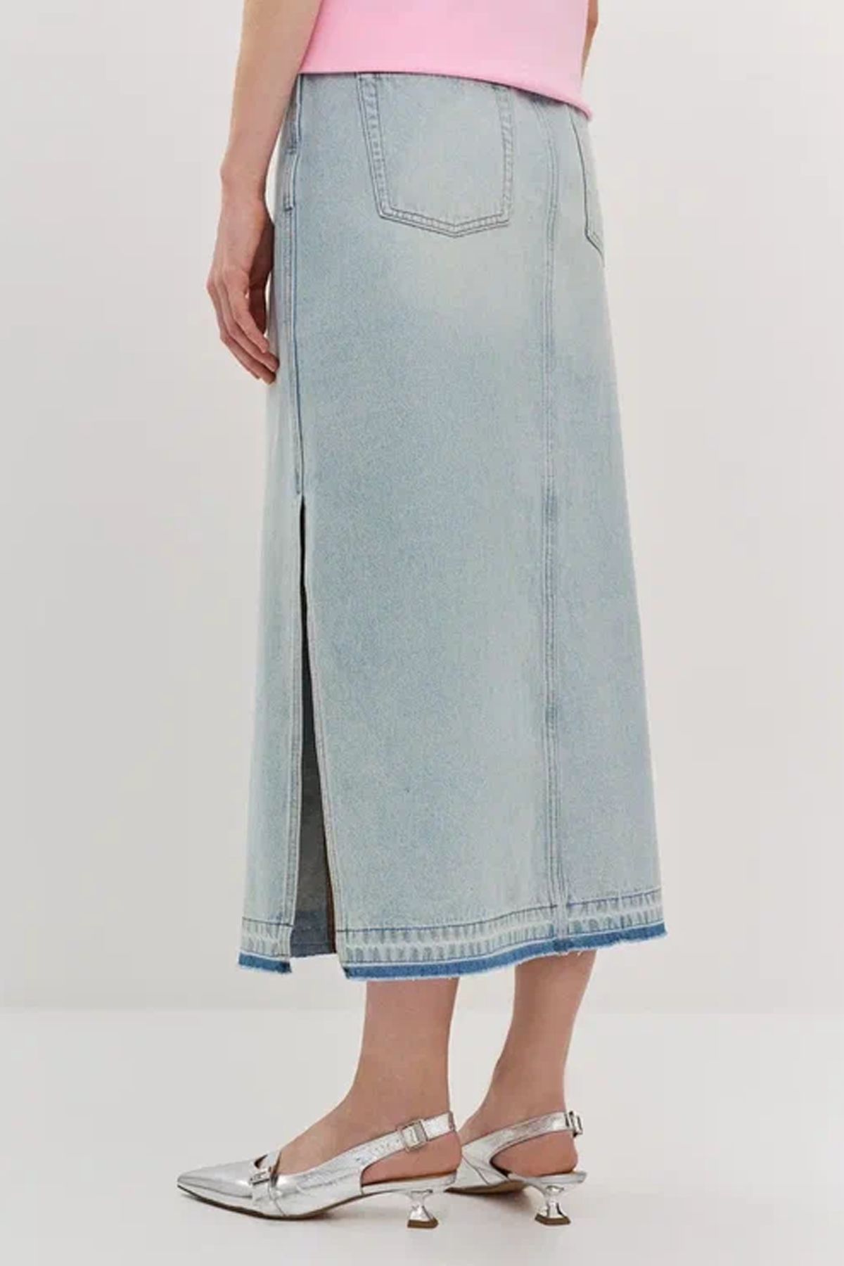 Джинсовая юбка миди, 52р