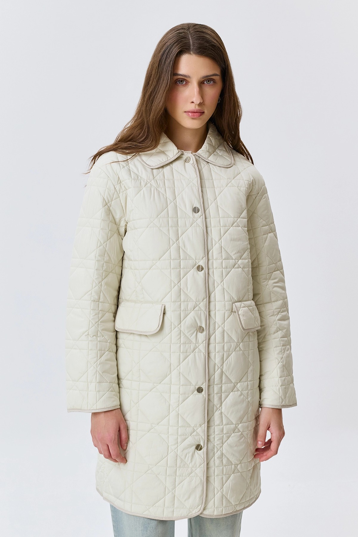 Укороченное стеганое пальто , 52