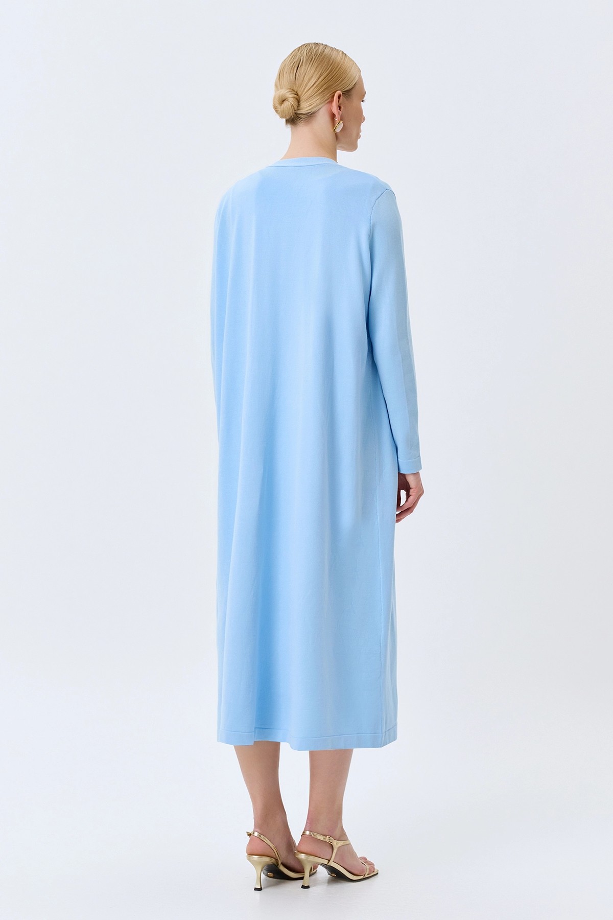 Голубой вязаный кардиган из лиоцелла, 50