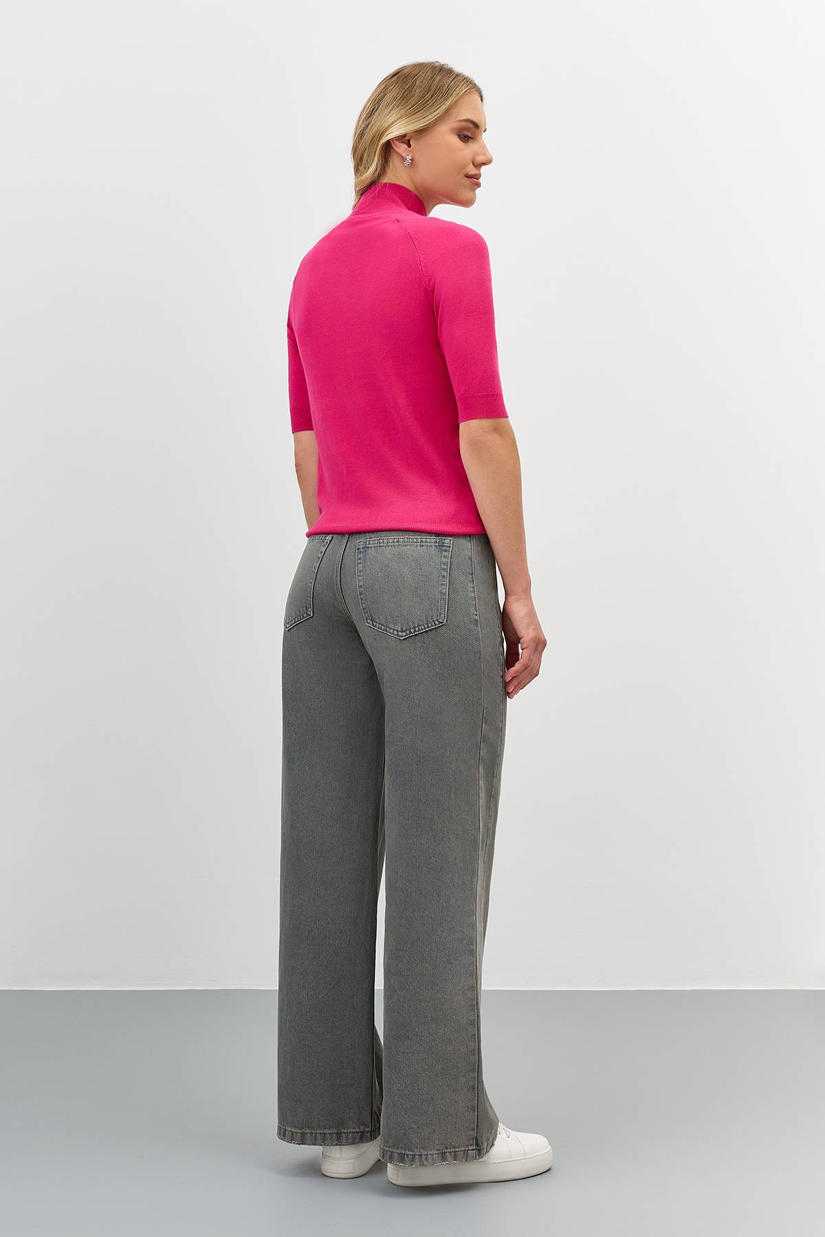 Широкие джинсы с винтажной варкой, 40