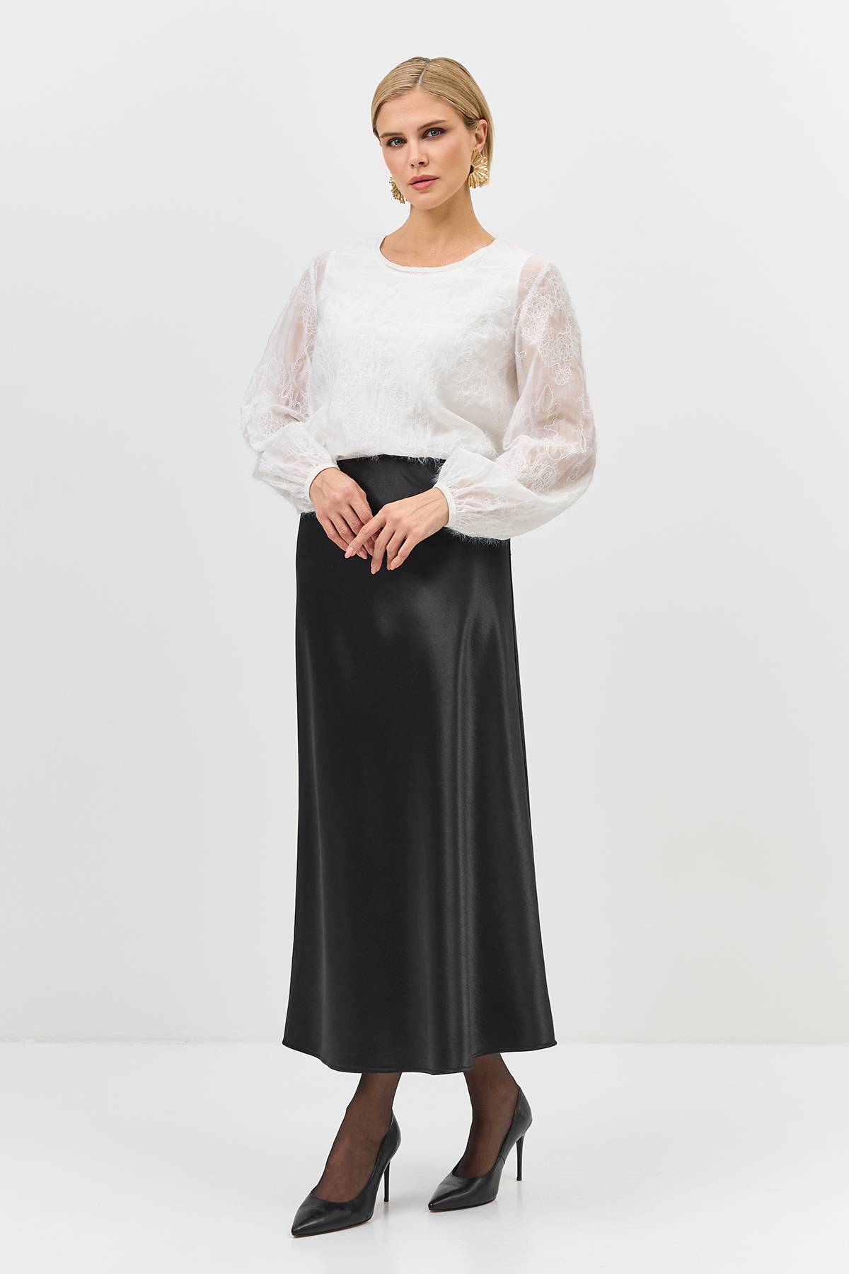 Лимитированная серия юбка из утепленного сатина и ремень, 34