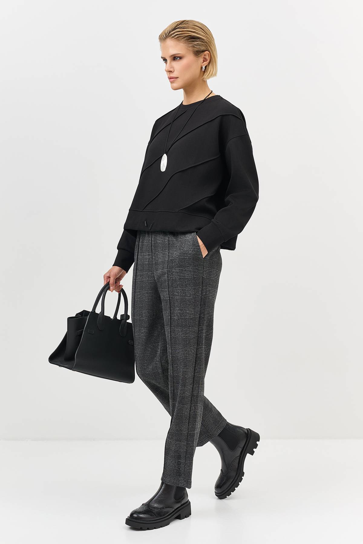 Лимитированная серия утепленные брюки в клетку и ремень, 44