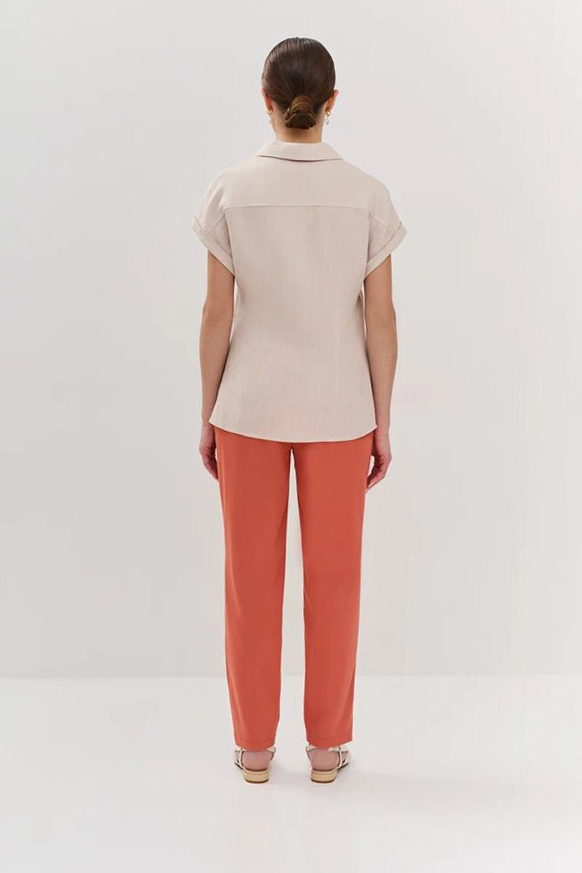 Терракотовые брюки-чиносы, 52р