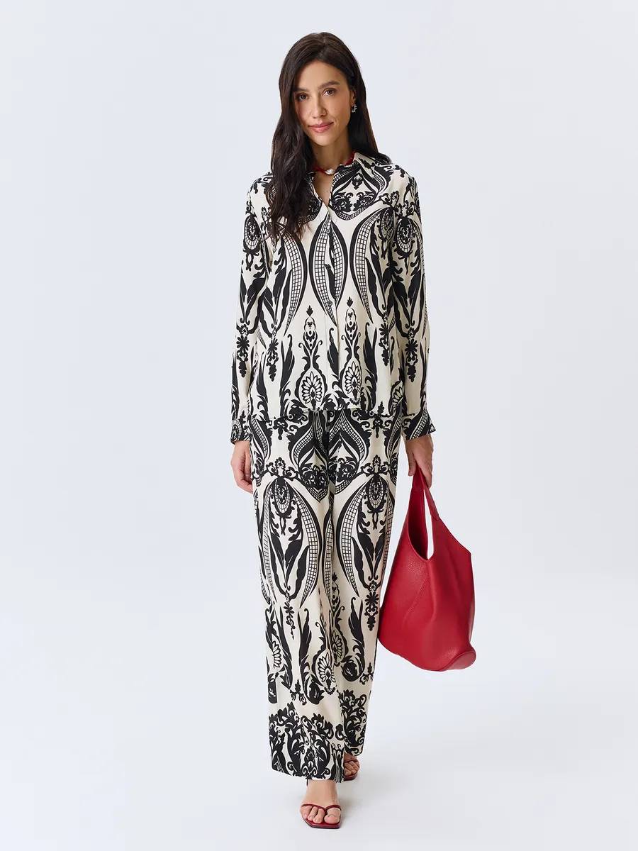 Брюки нарядные вечерние летние на резинке, 52