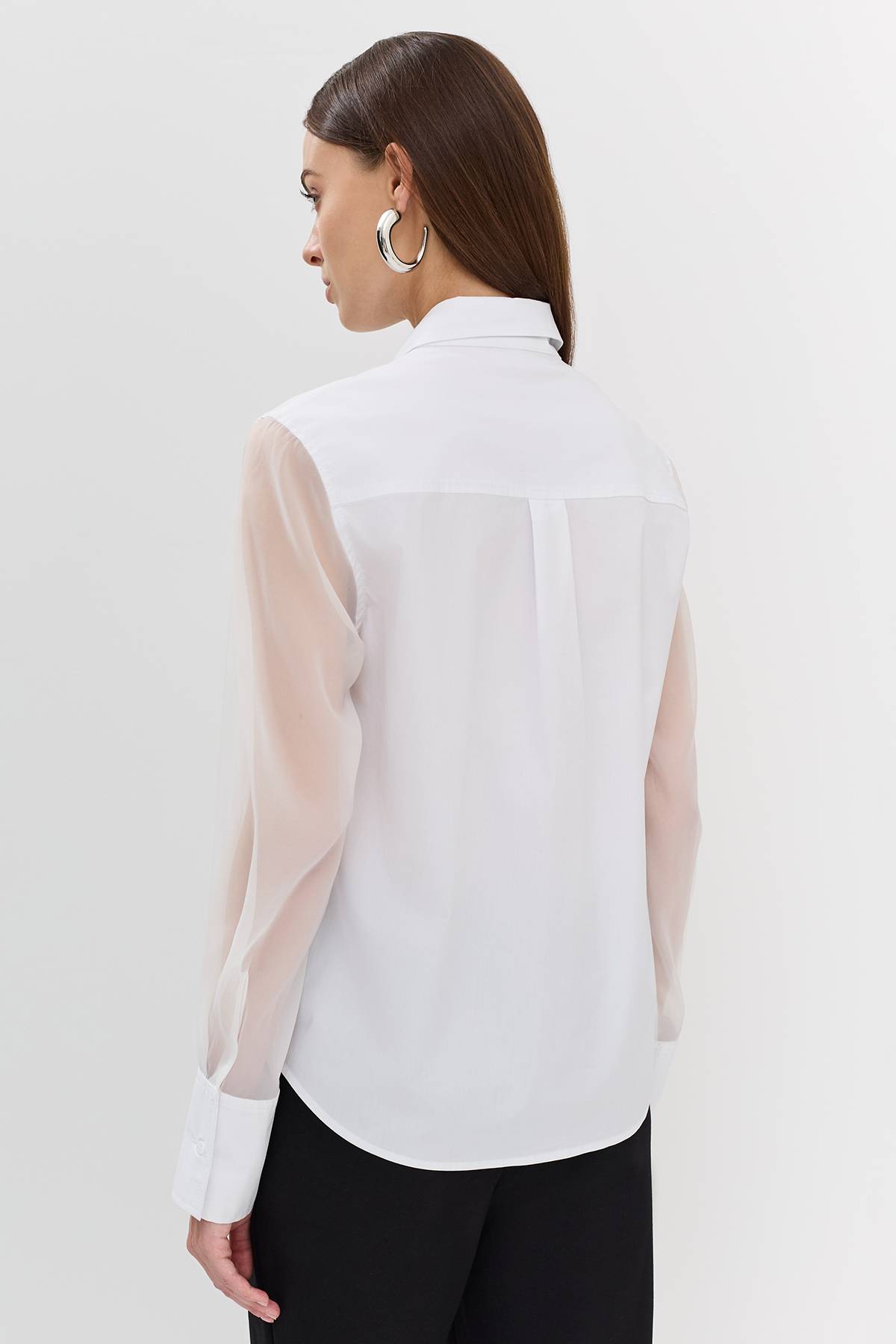 Лимитированная серия хлопковая блуза с ремнем, 44