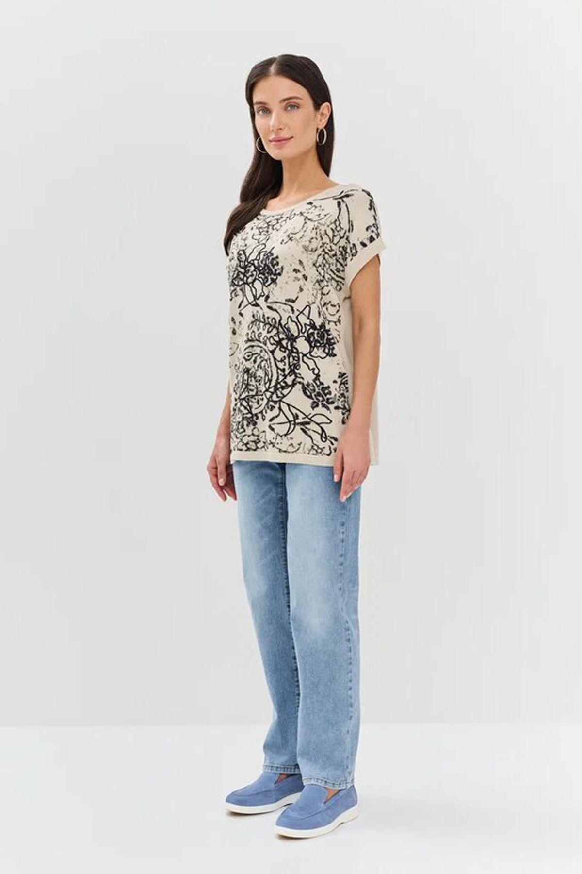 Трикотажный джемпер с принтом, 50р