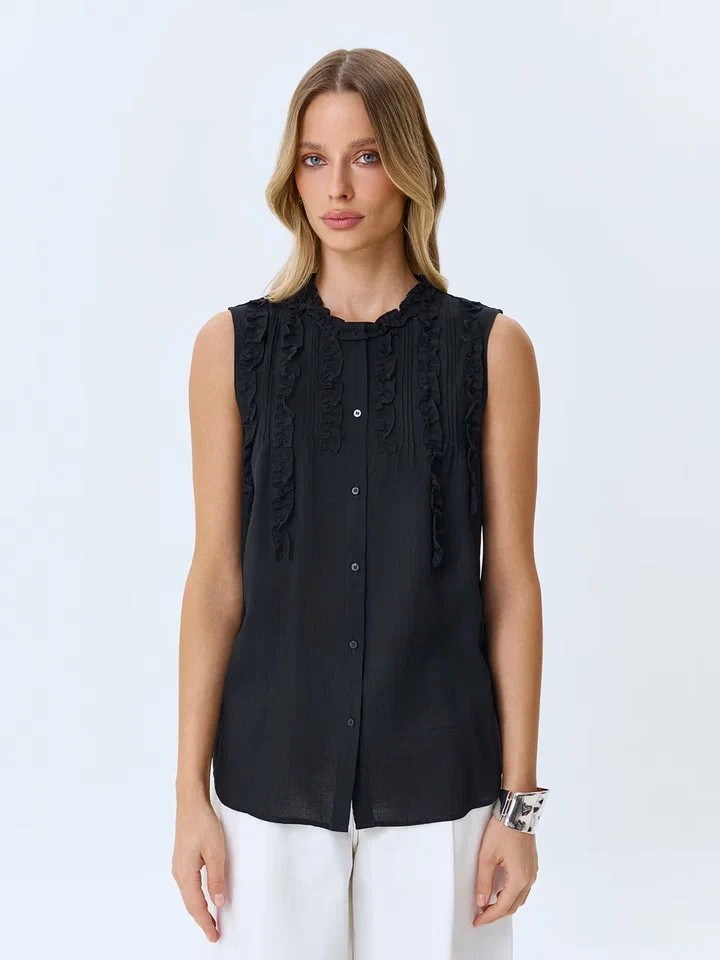 Блузка топ с романтичными рюшами, 50