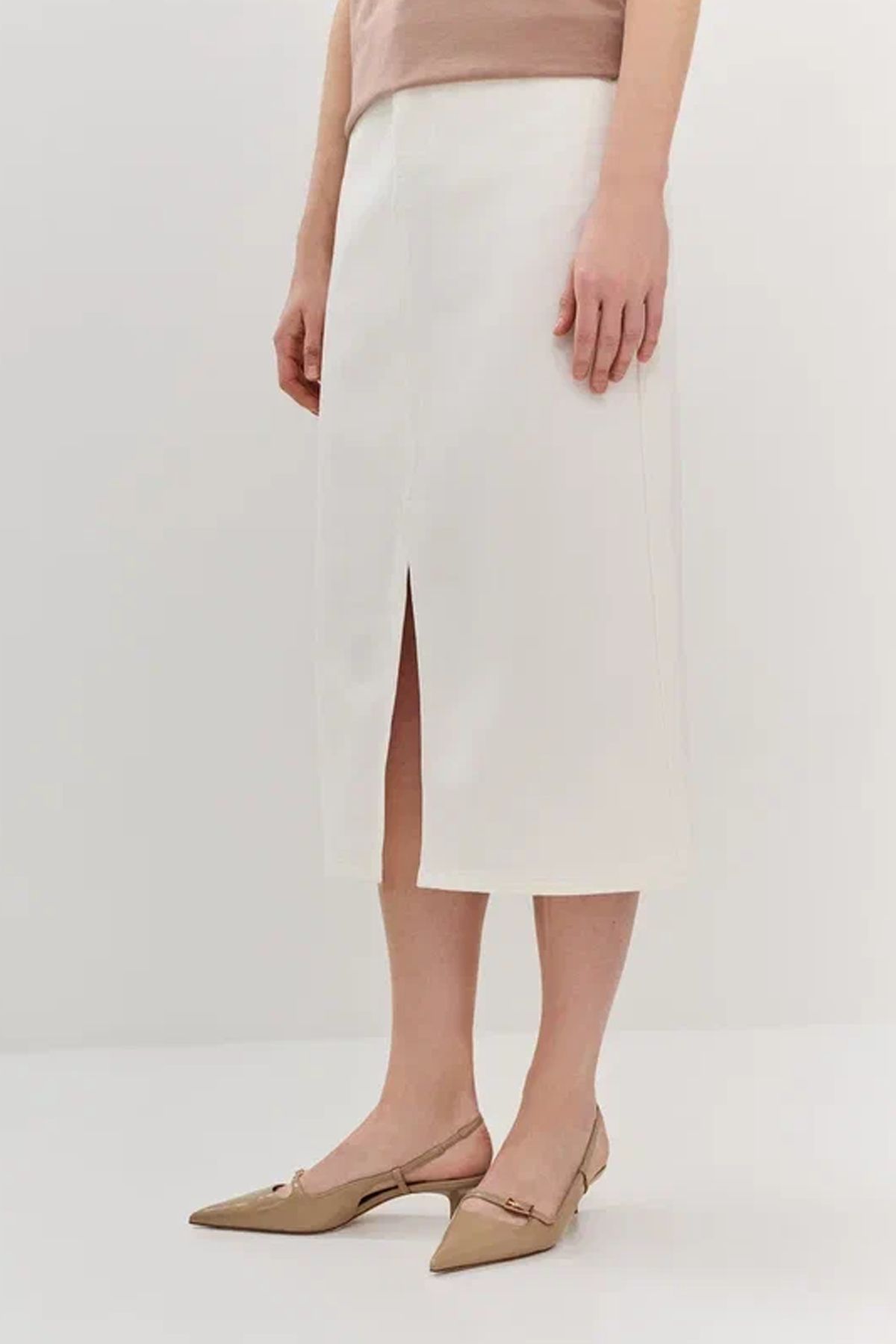 Юбка миди с разрезом, 52р