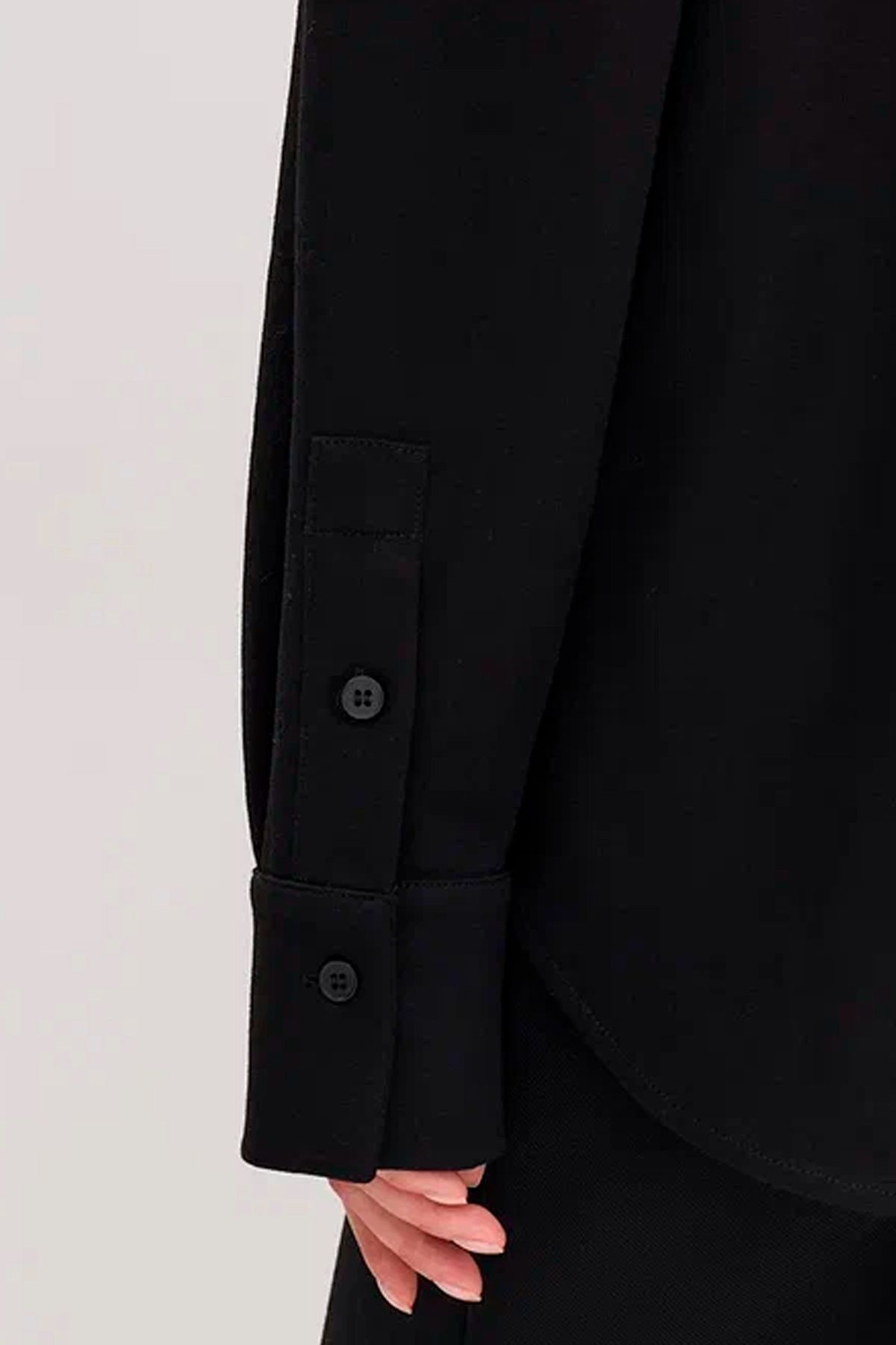 Чёрная однотонная блузка, 52р