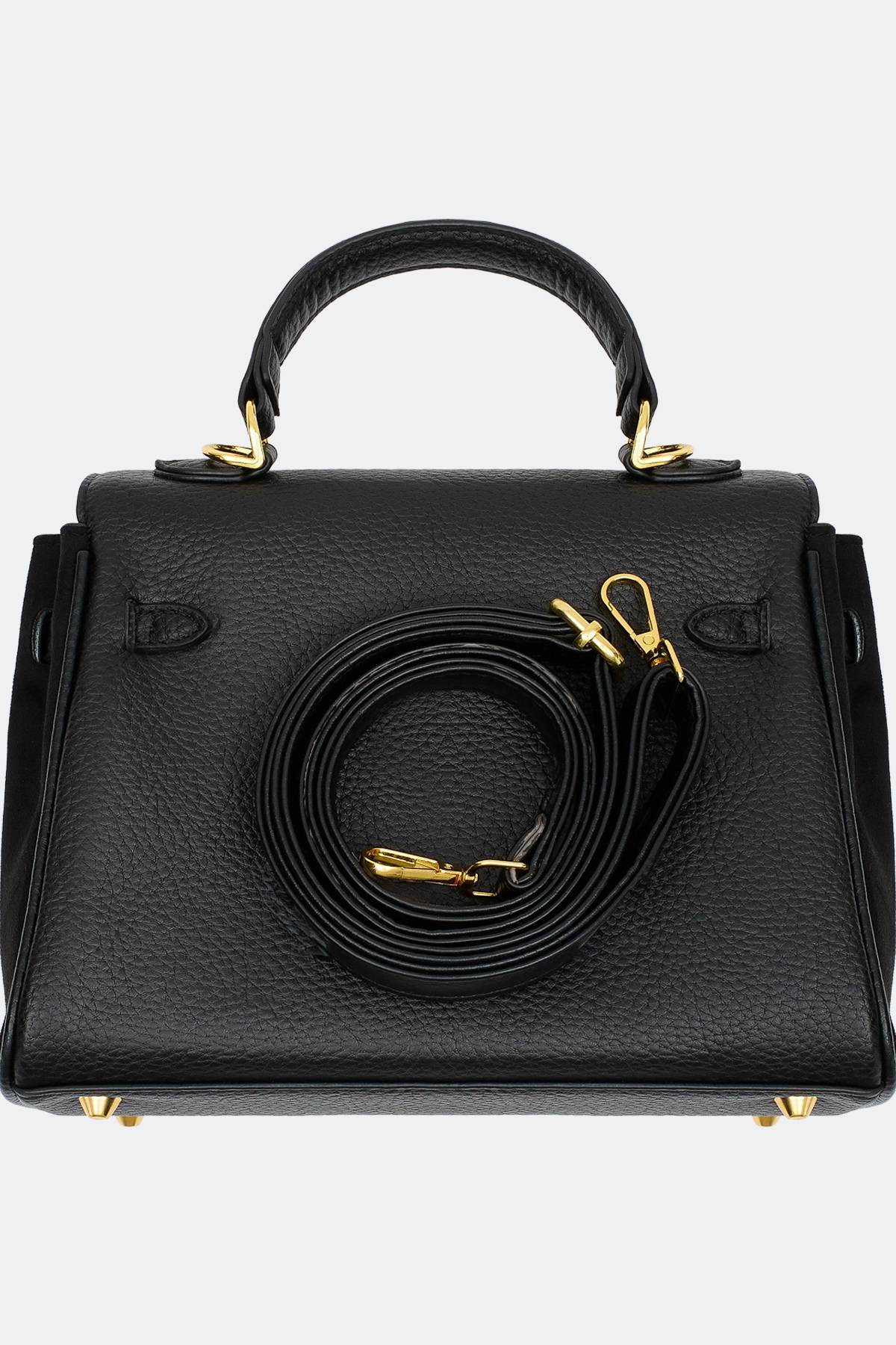 Элегантная сумка с короткими ручками и металлической застёжкой, One