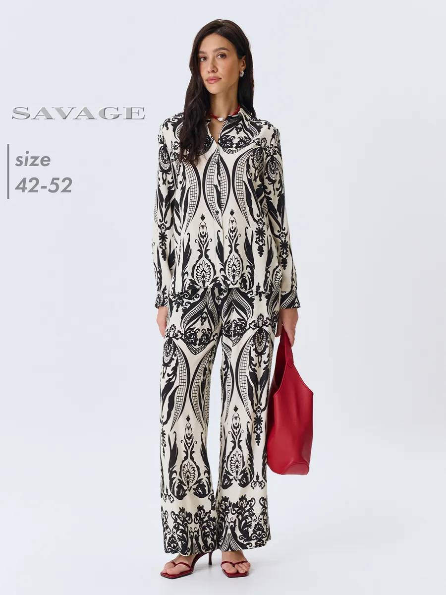 Брюки нарядные вечерние летние на резинке, 52