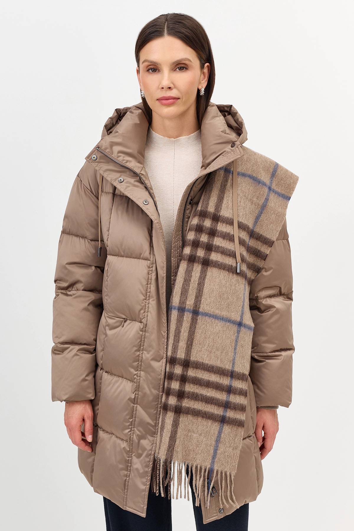 Шарф в клетку из 100% шерсти, One