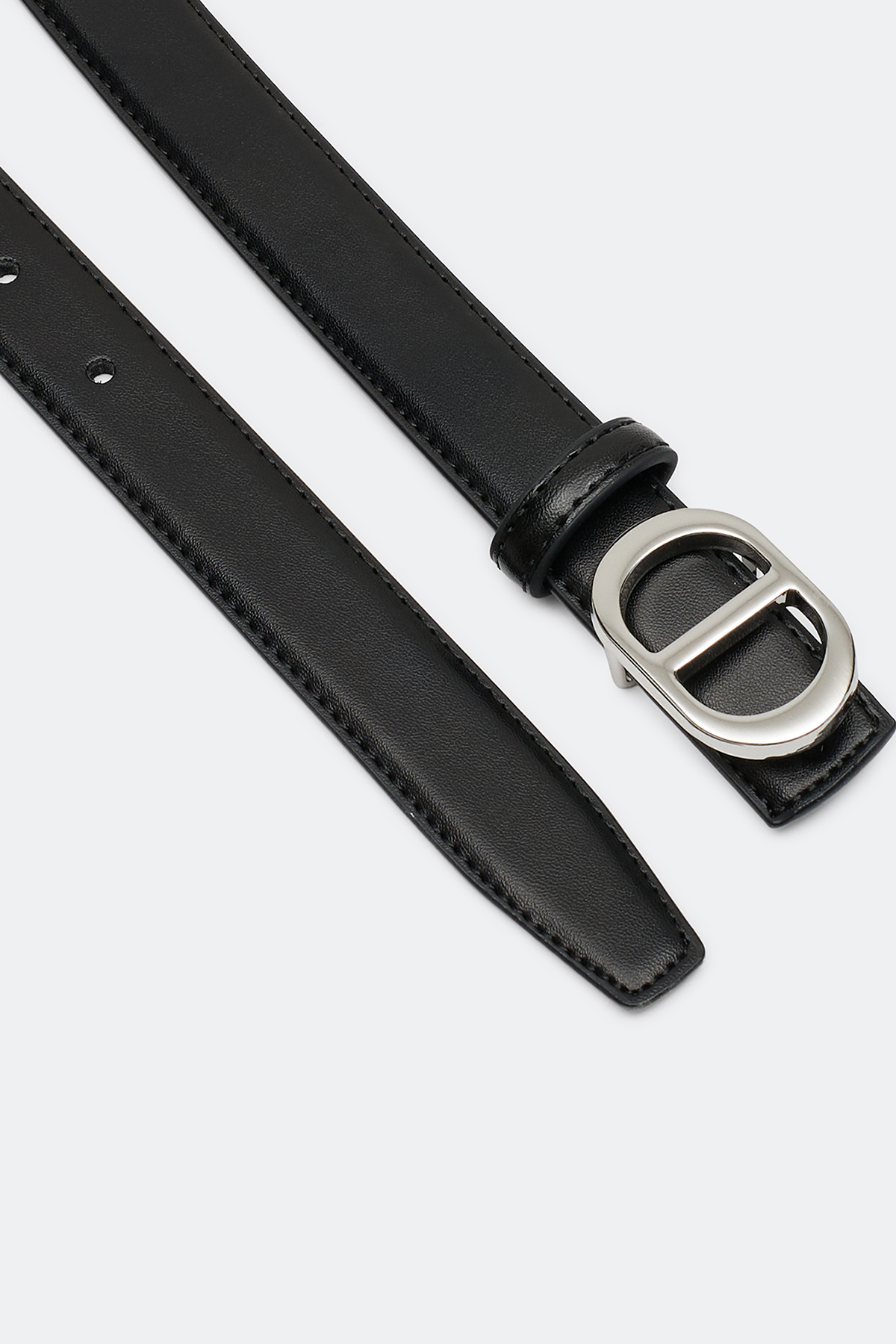 Кожаный ремень с круглой пряжкой, S