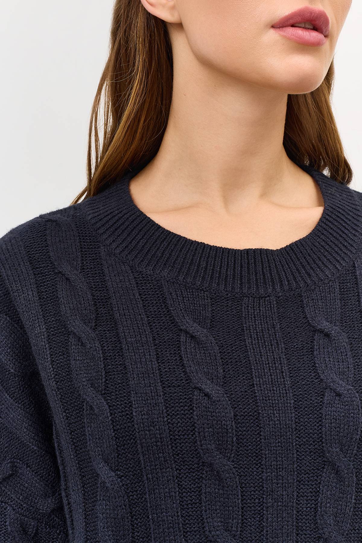 Лимитированная серия укороченный джемпер с косами и ремень, 40