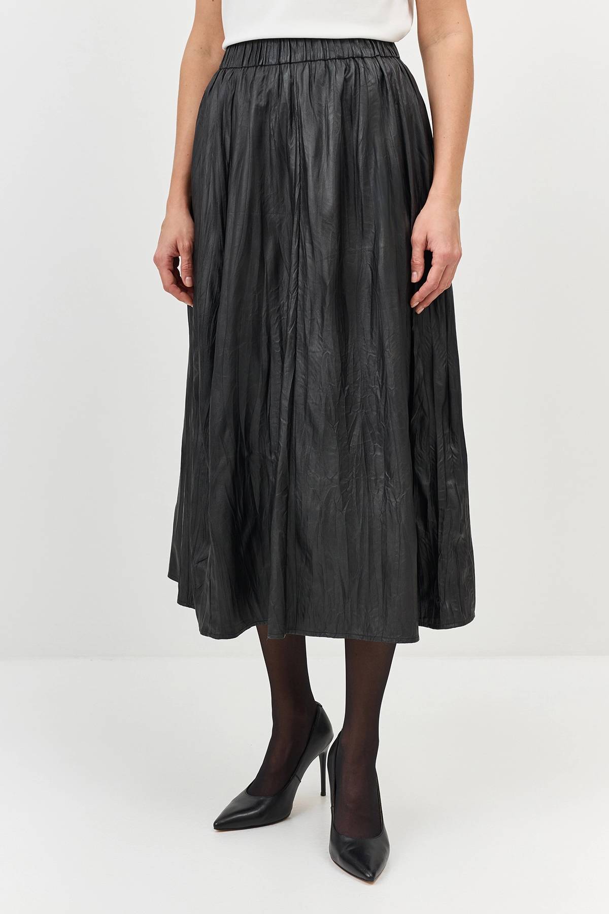 Лимитрированная серия юбка-миди из экокожи  и ремень, 34